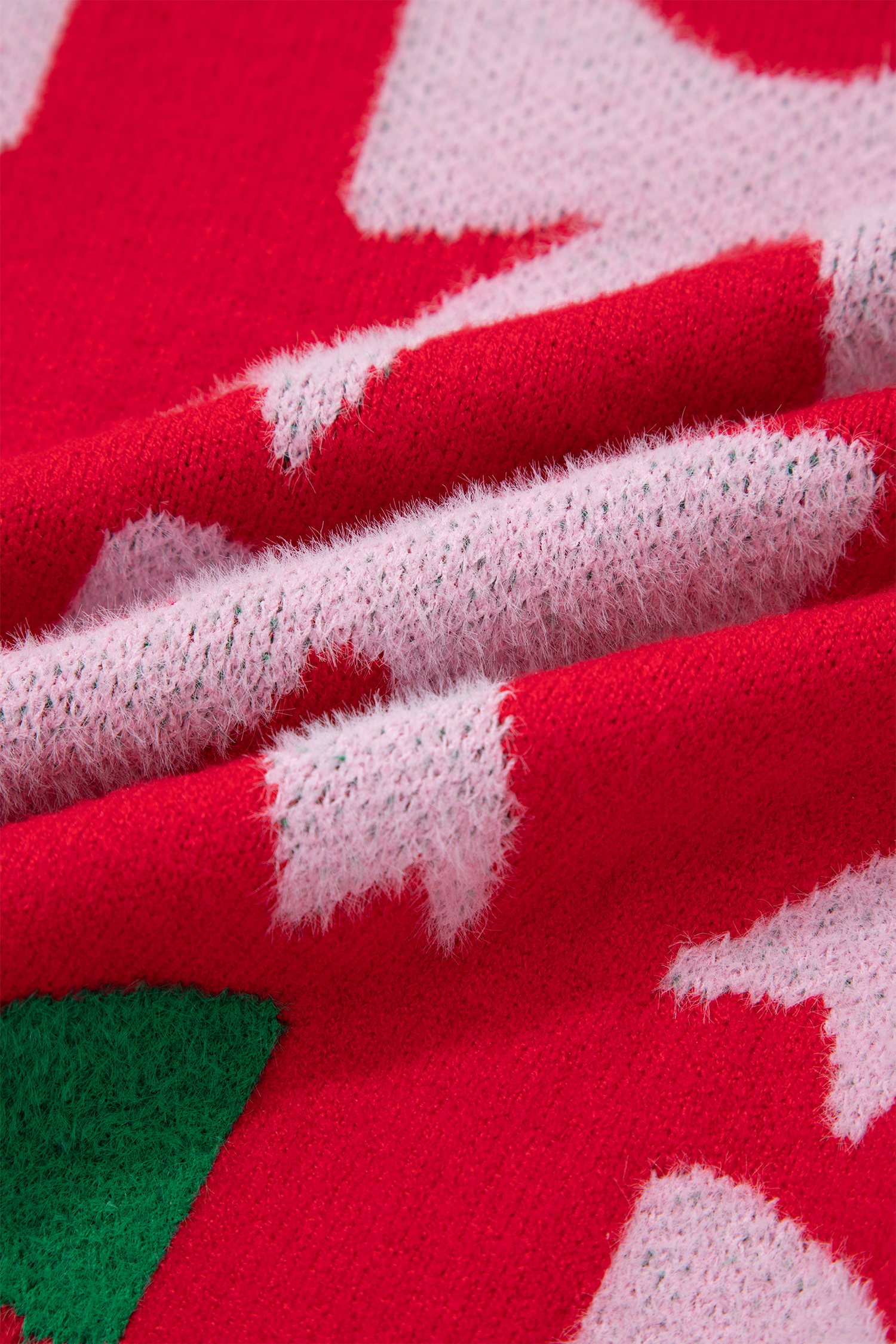 Fiery Red Bow Pearl Embellished Christmas Holiday Sweater