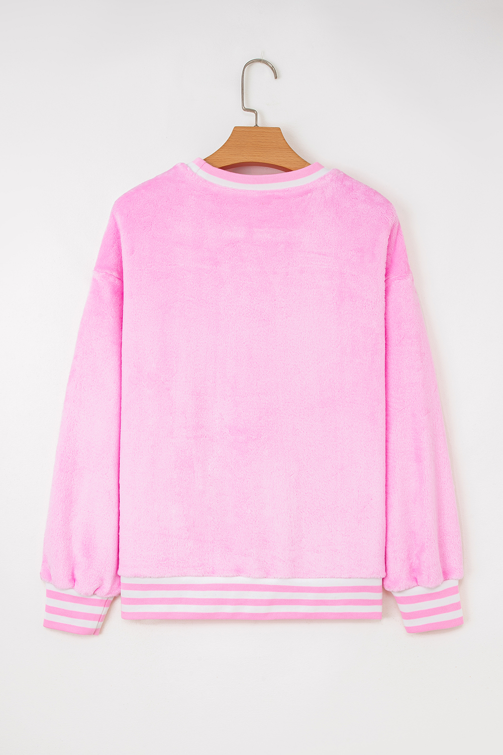 Sachet Pink Sequin Chenille MERRY Graphic Plush Pullover