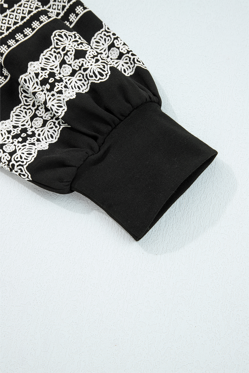 Tillandsia Purple Contrast Print Striped Raglan Long Sleeve Loose Top