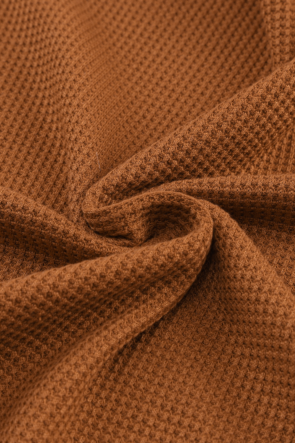 Smoke Gray Textured Round Neck Long Sleeve Top