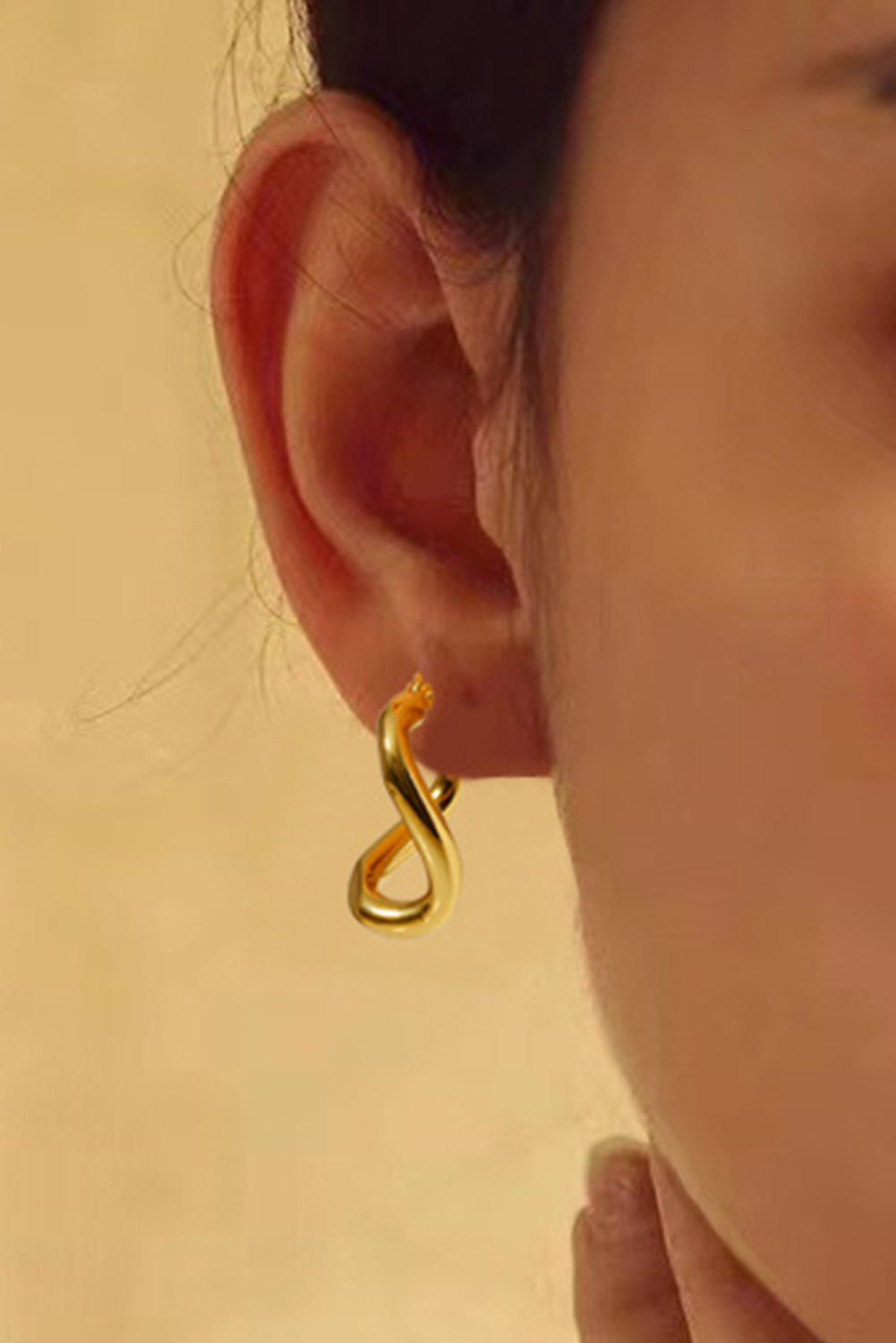 Gold Plated 3D Spiral Stainless Steel Earrings