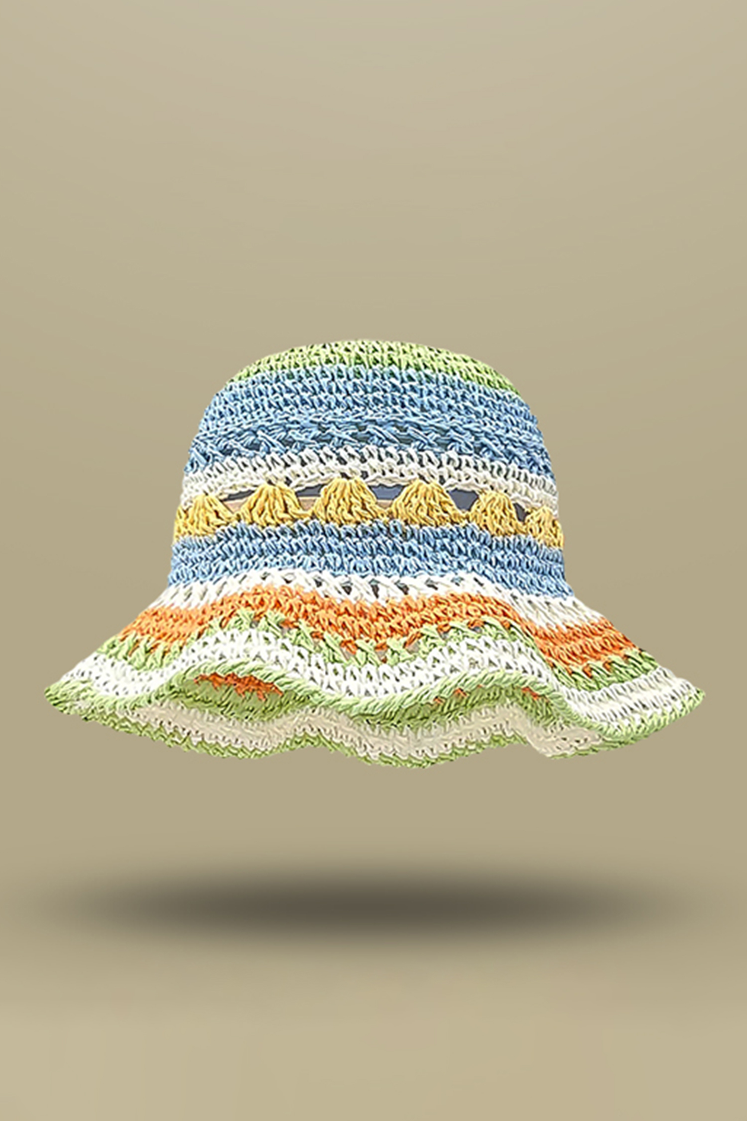 White Papyrus Weaving Straw Fisherman Hat