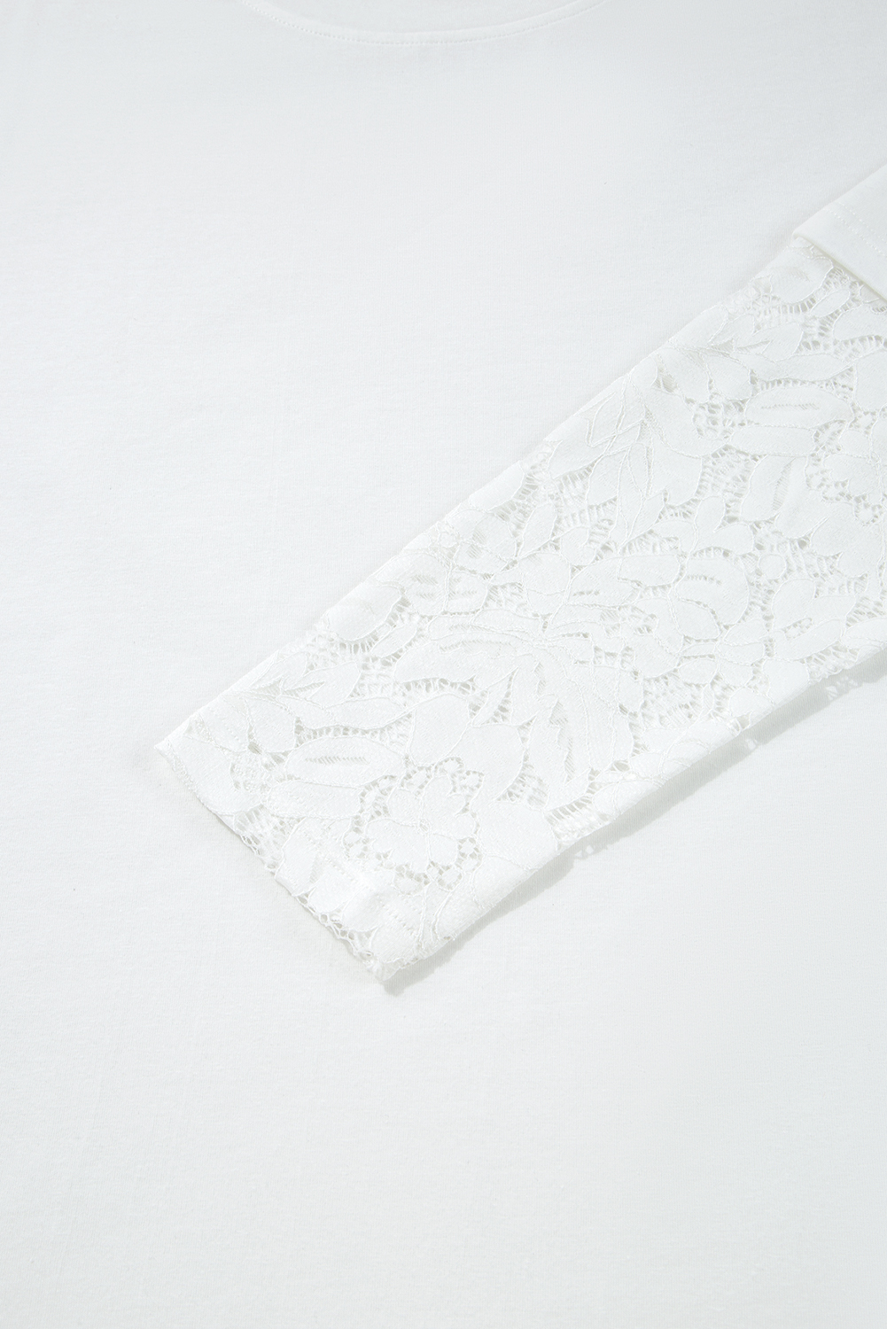 Black Lace Long Sleeve Insert Drop Shoulder Tee