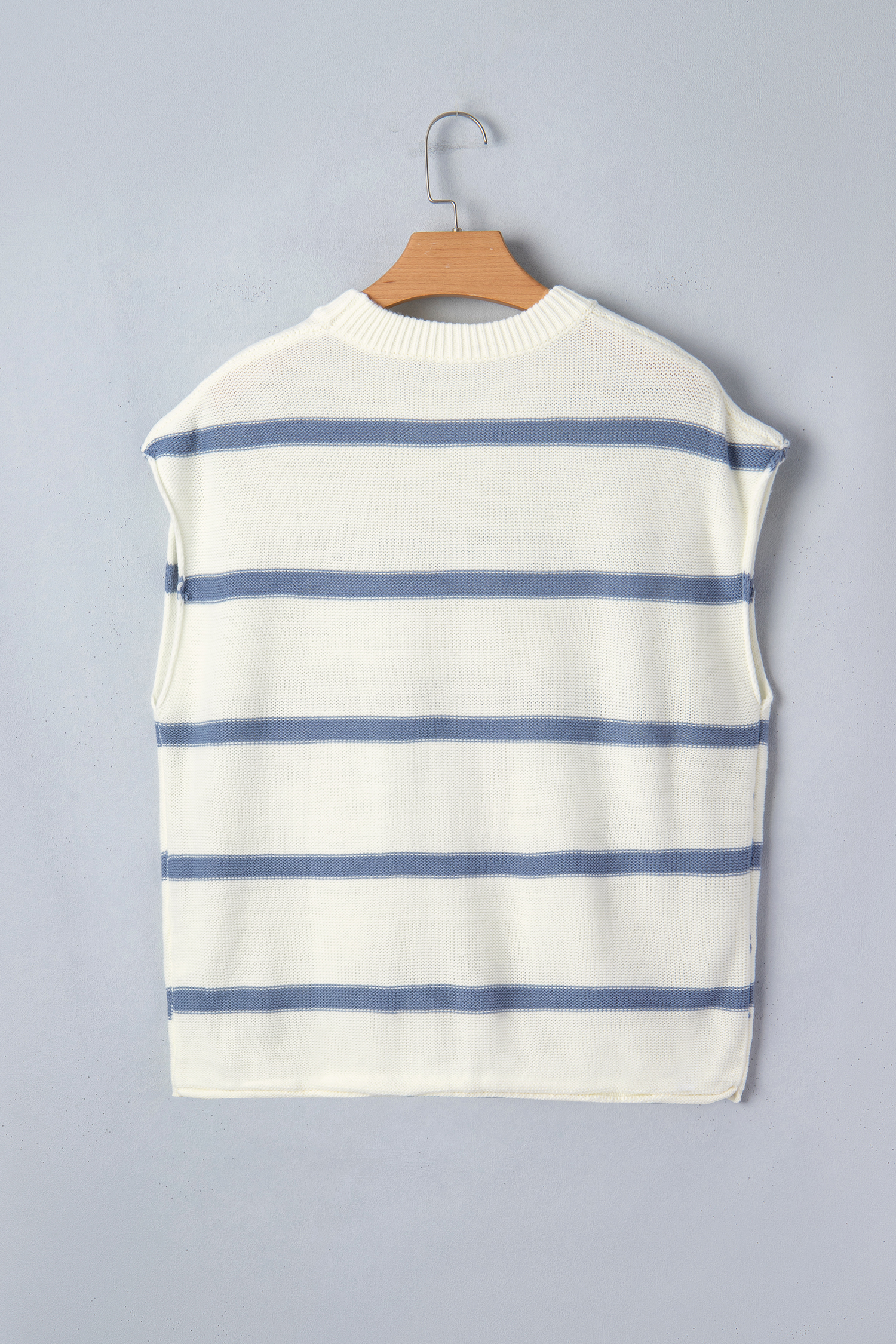 Blue Striped Batwing Sleeve Sweater Tee