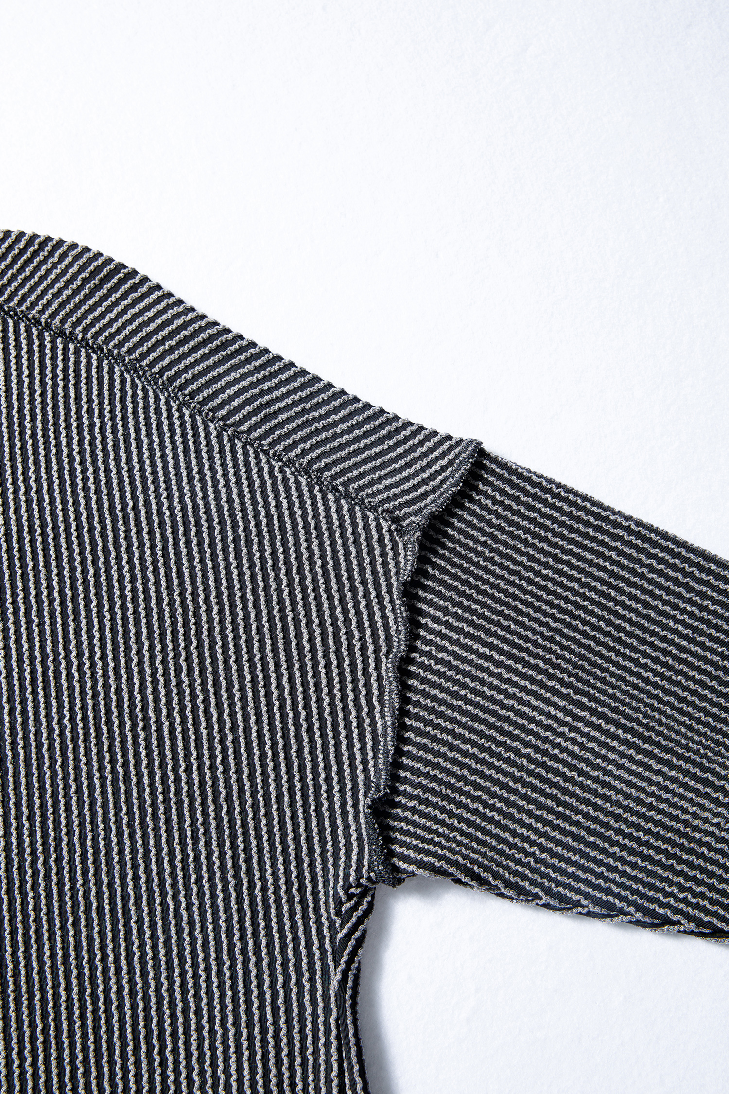 Dark Khaki Twist Ribbed Exposed Seam Detail Long Sleeve Loose Top