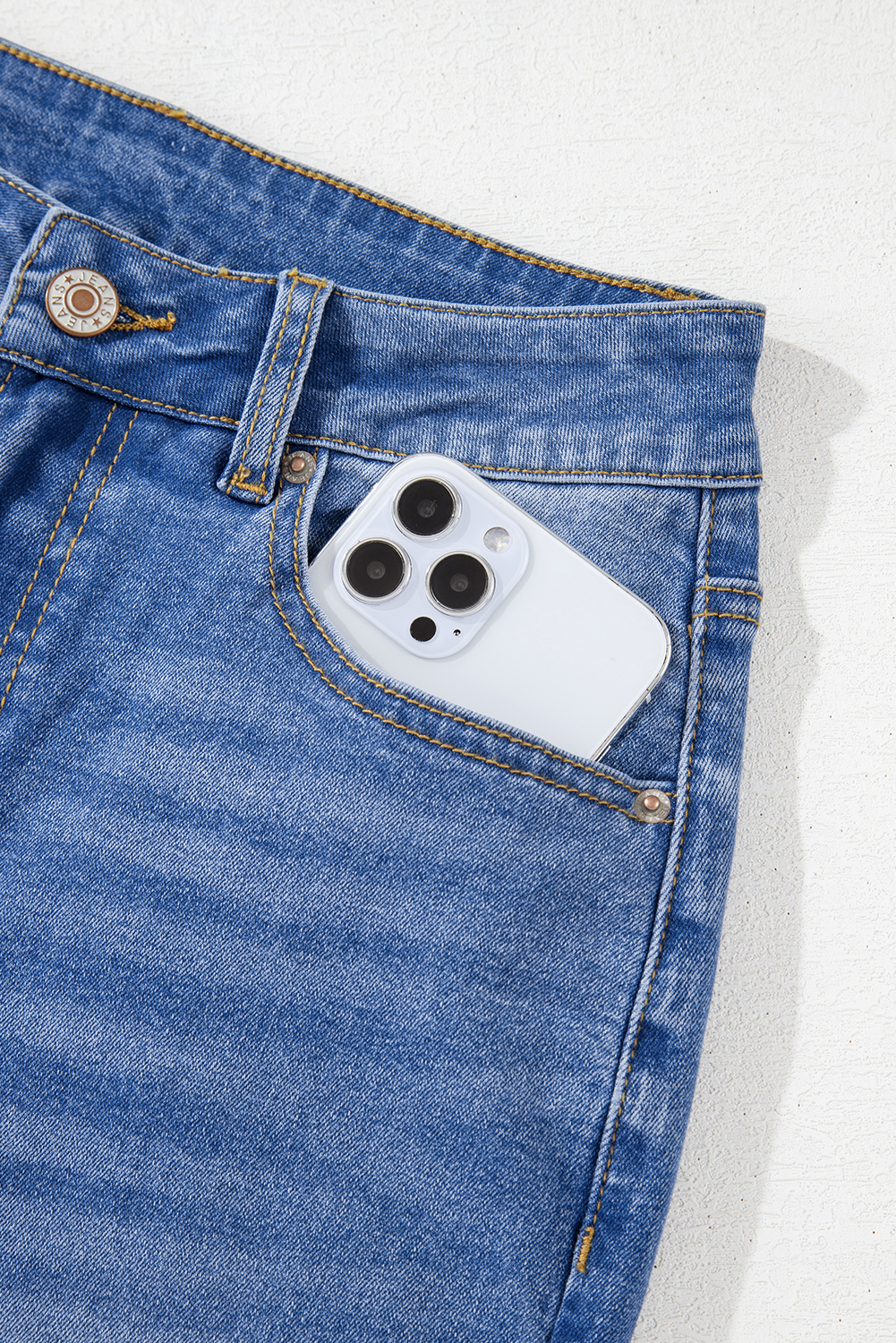 Real Teal Raw Hem Unique Cuffs Straight High Rise Loose Jeans