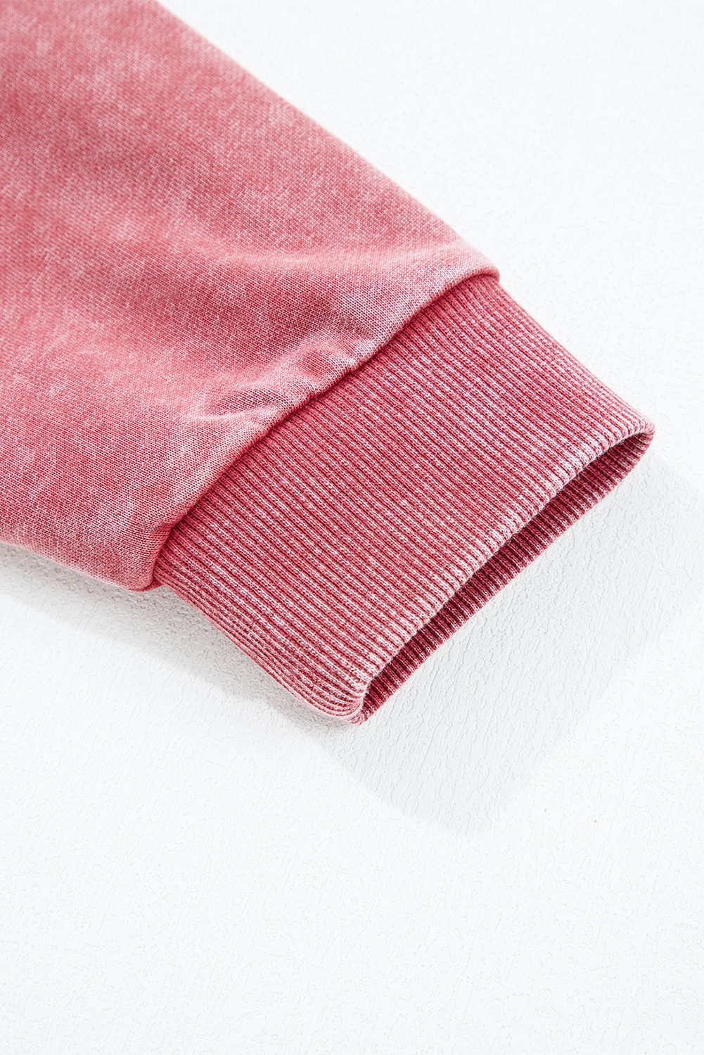 Racing Red Mineral Wash Raglan Sleeve Raw Hem Crop Sweatshirt