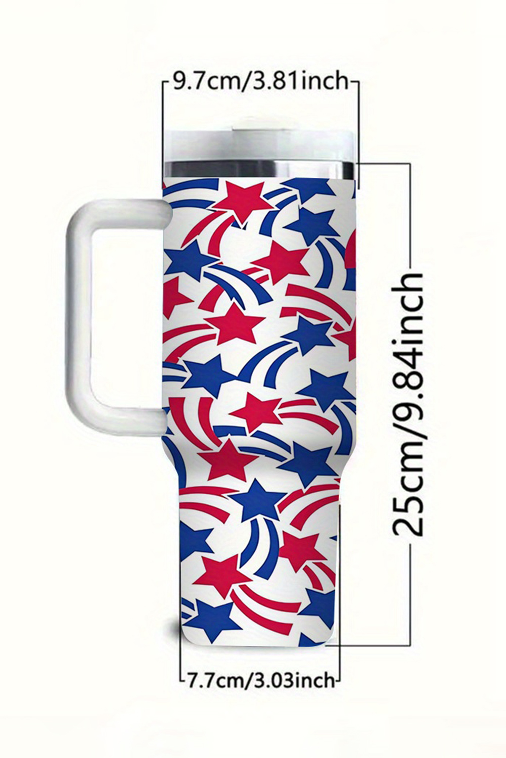 White American Stars Print Large Tumbler 40oz