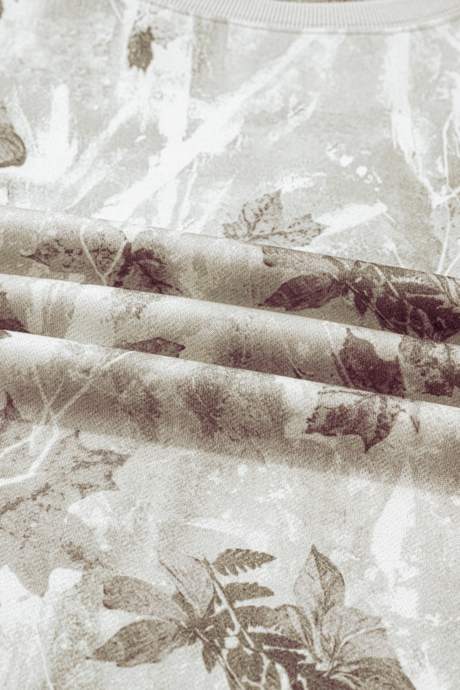 Beige Camo Print Baggy Drawstring Jogger Sweatpants