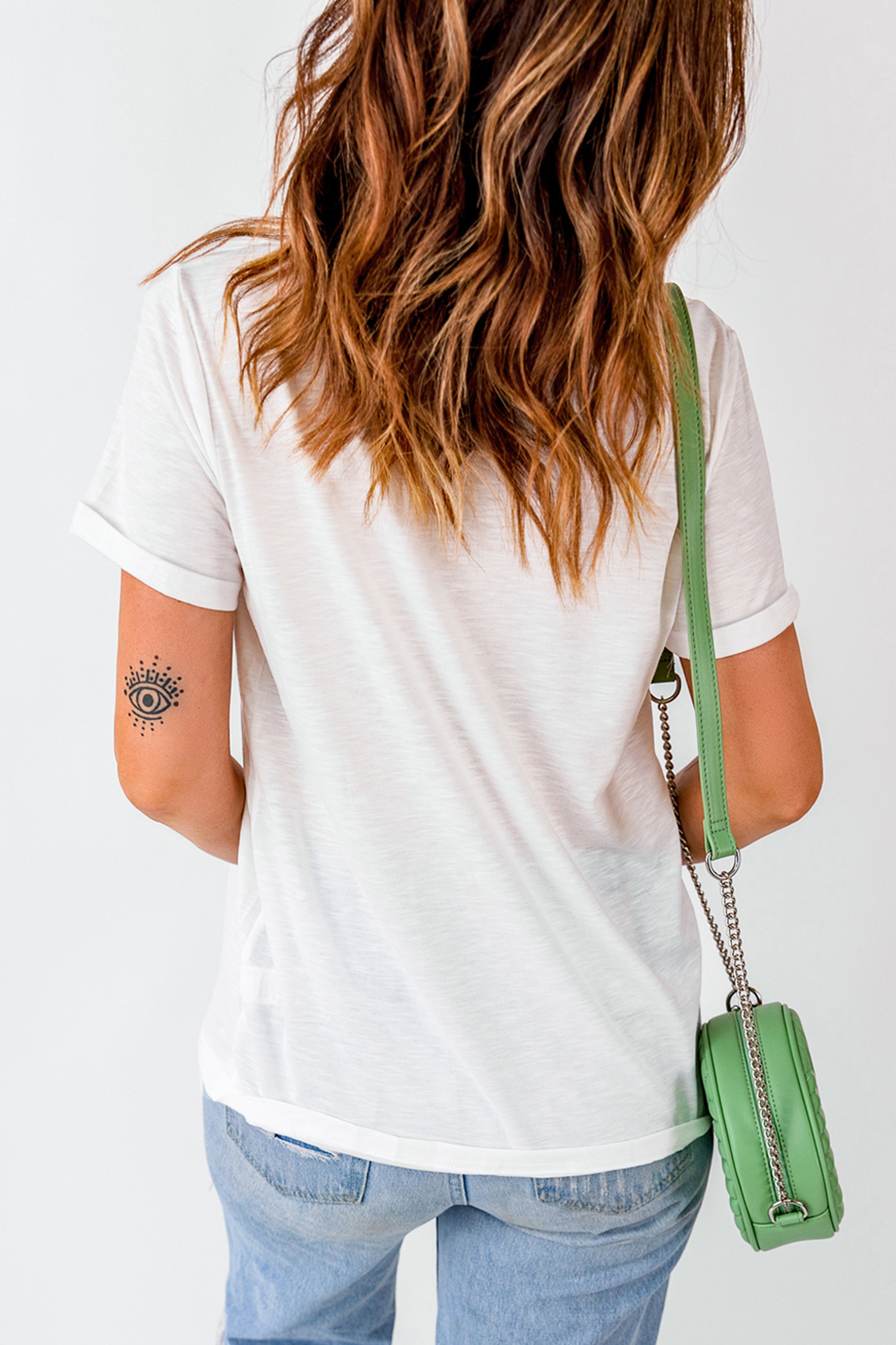 White Coquette St Patricks Day Sequin Graphic T Shirt