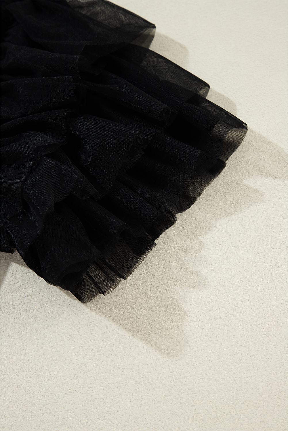 Dark Green Tulle Ruffle Sleeve Blouse