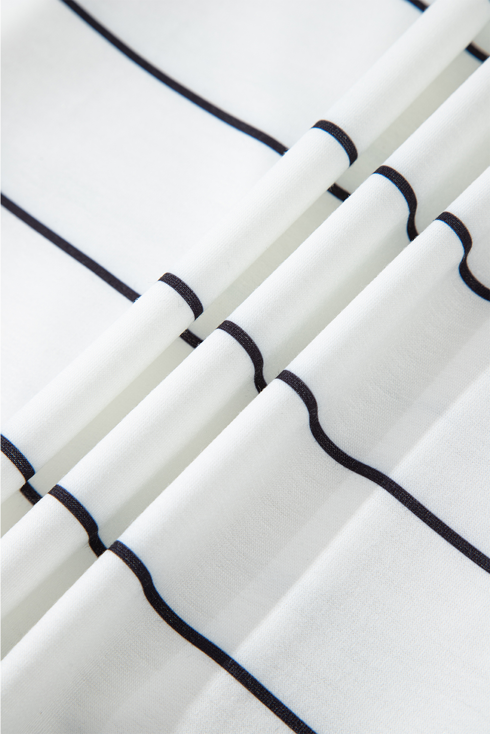 White Zip V Neck Casual Stripe Print Drop Shoulder Long Sleeve Top