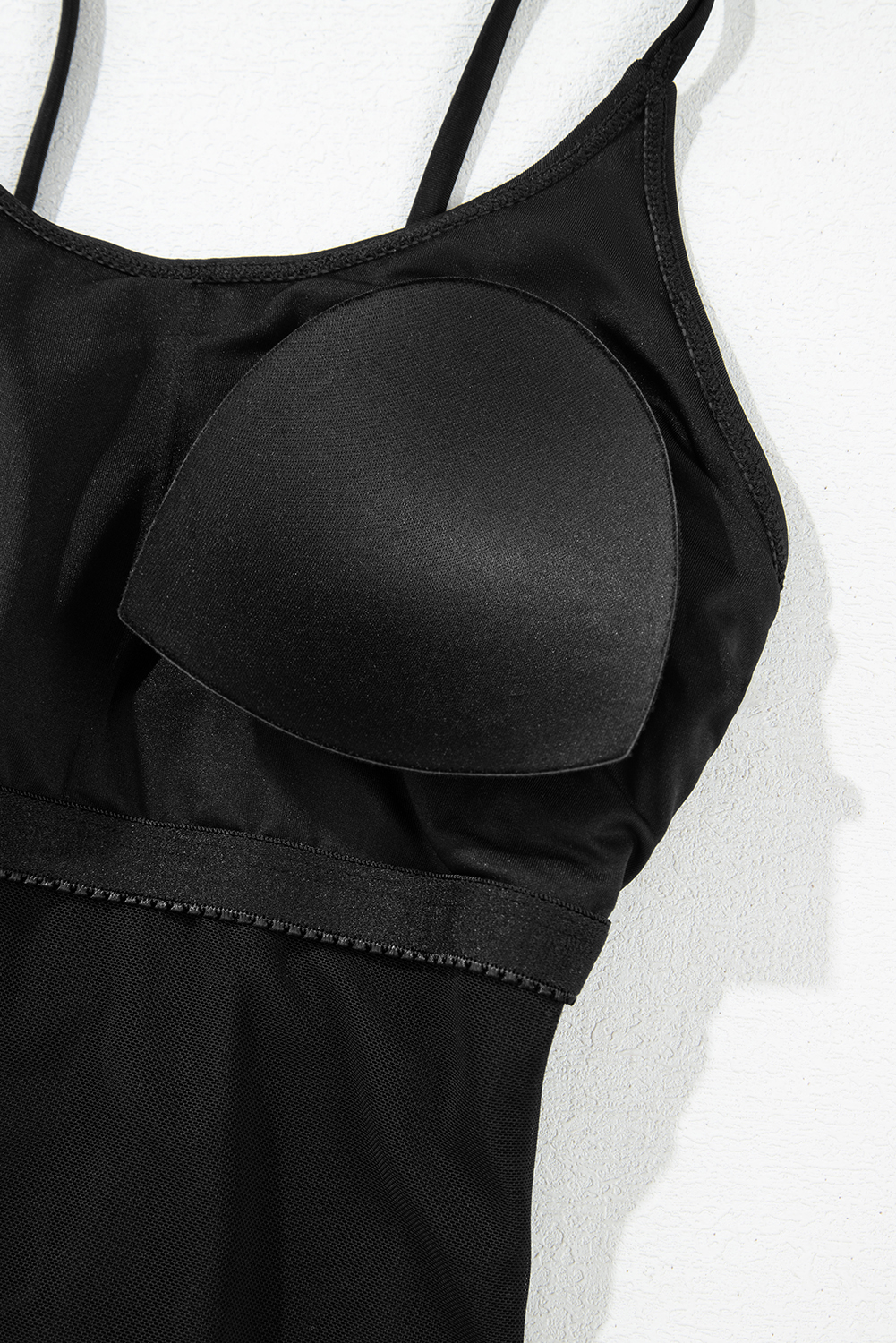 Dearlove Black Thin Strap Strappy Lace-up Open Back One Piece Swimsuit