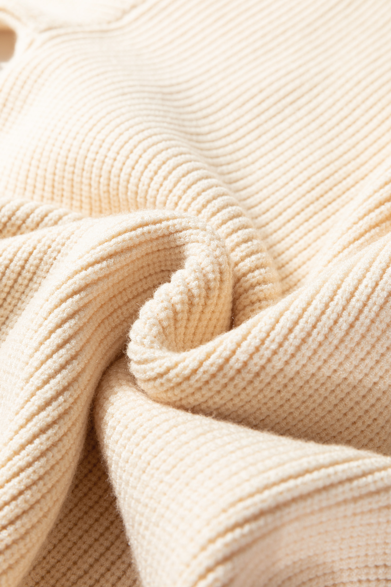 Black Ribbed Knit Ribbon Knot Backless Drop Shoulder Sweater