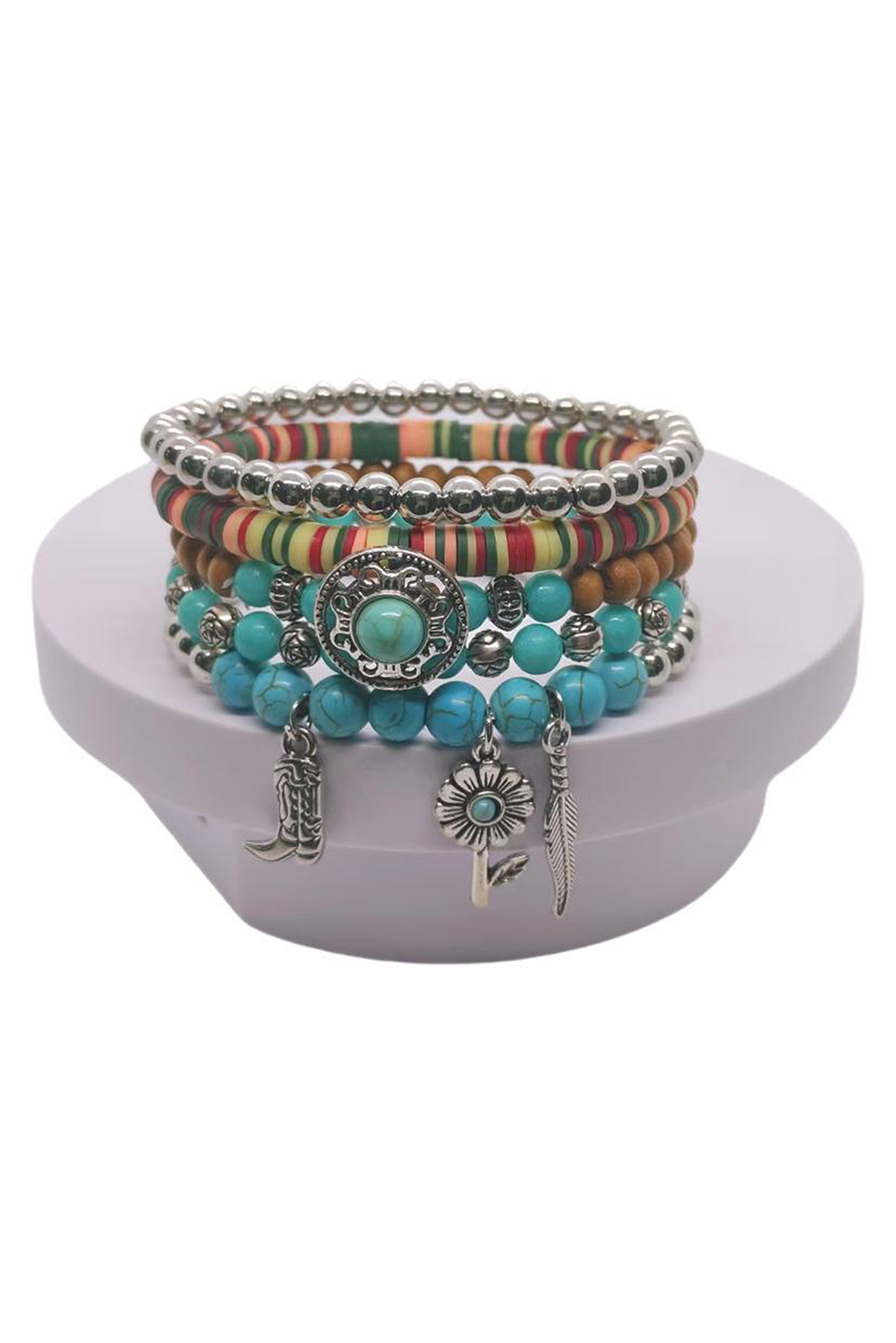 Turquoise Beading Western Multi Layer Bracelet