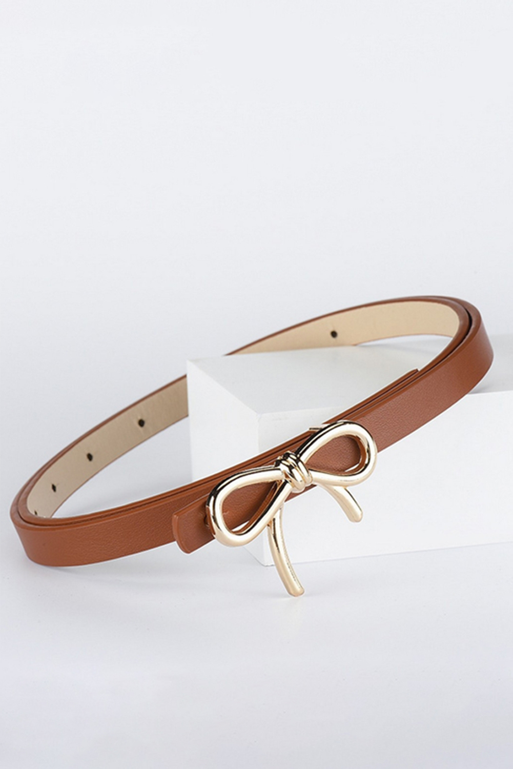 Thai Curry Bow Knot Decor Thin Waist Belt