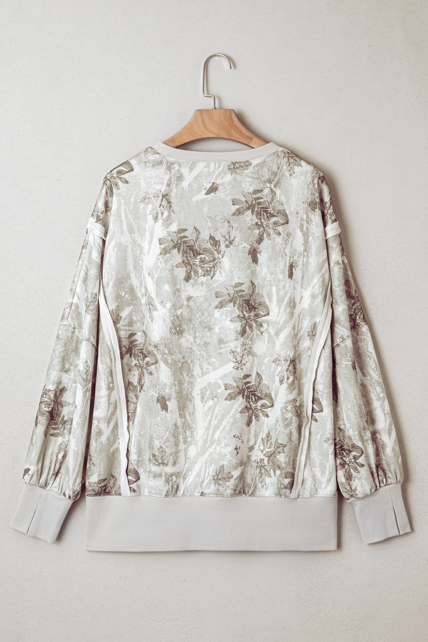 Beige Camo Print Baggy Drawstring Jogger Sweatpants