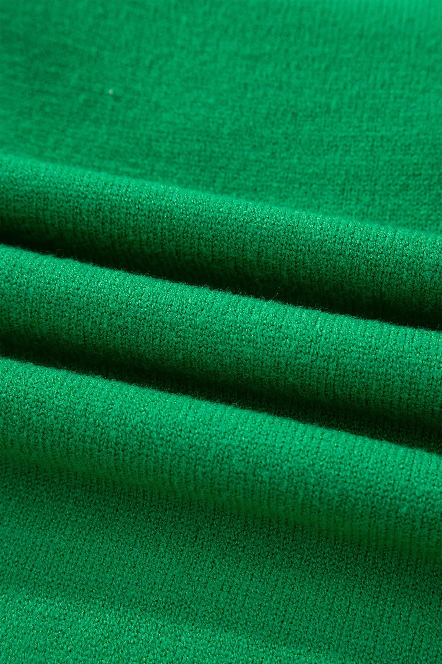 Bright Green Shiny Lucky Striped Flutter Sleeve Round Neck Sweater