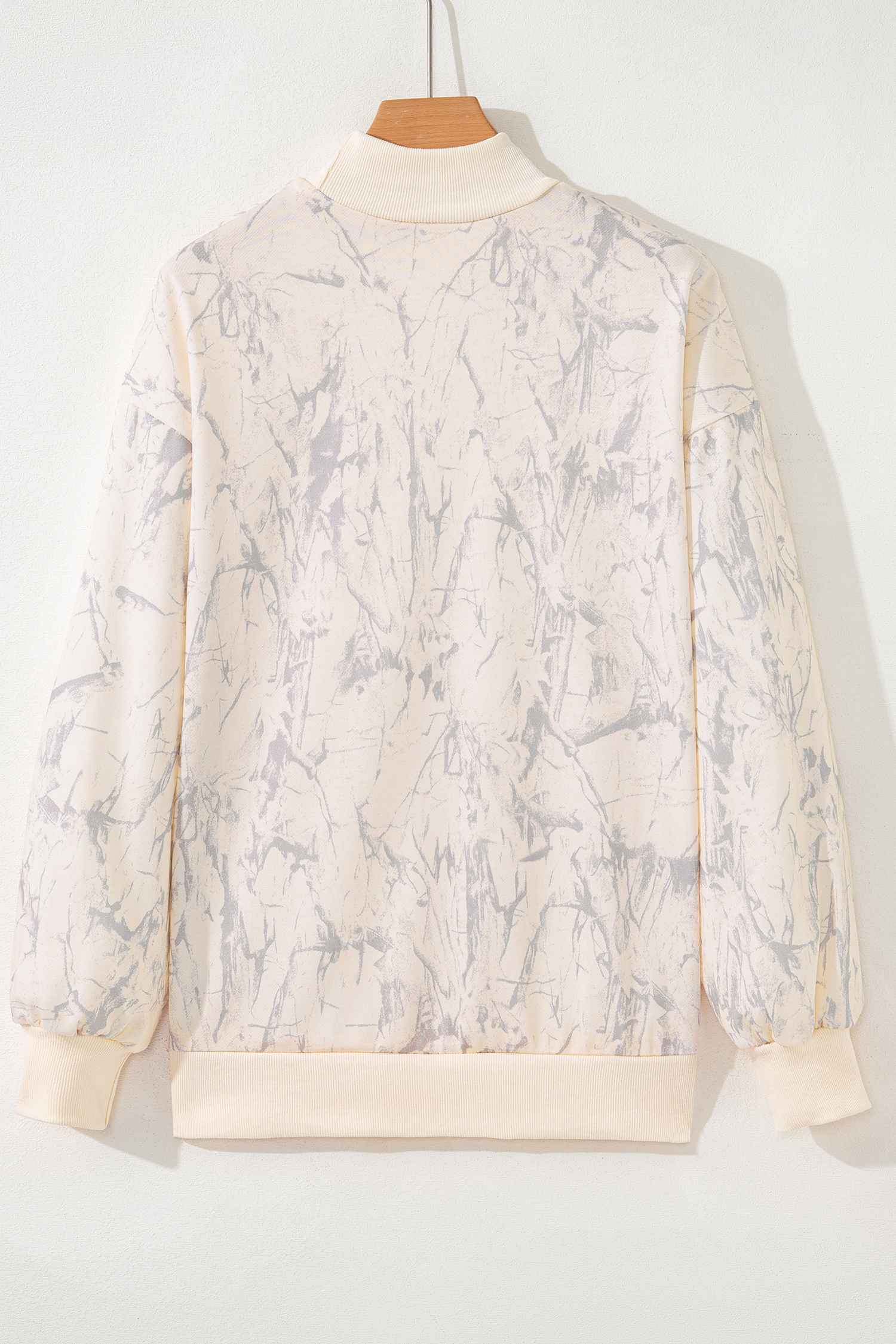 Beige Camo Print Baggy Drawstring Jogger Sweatpants