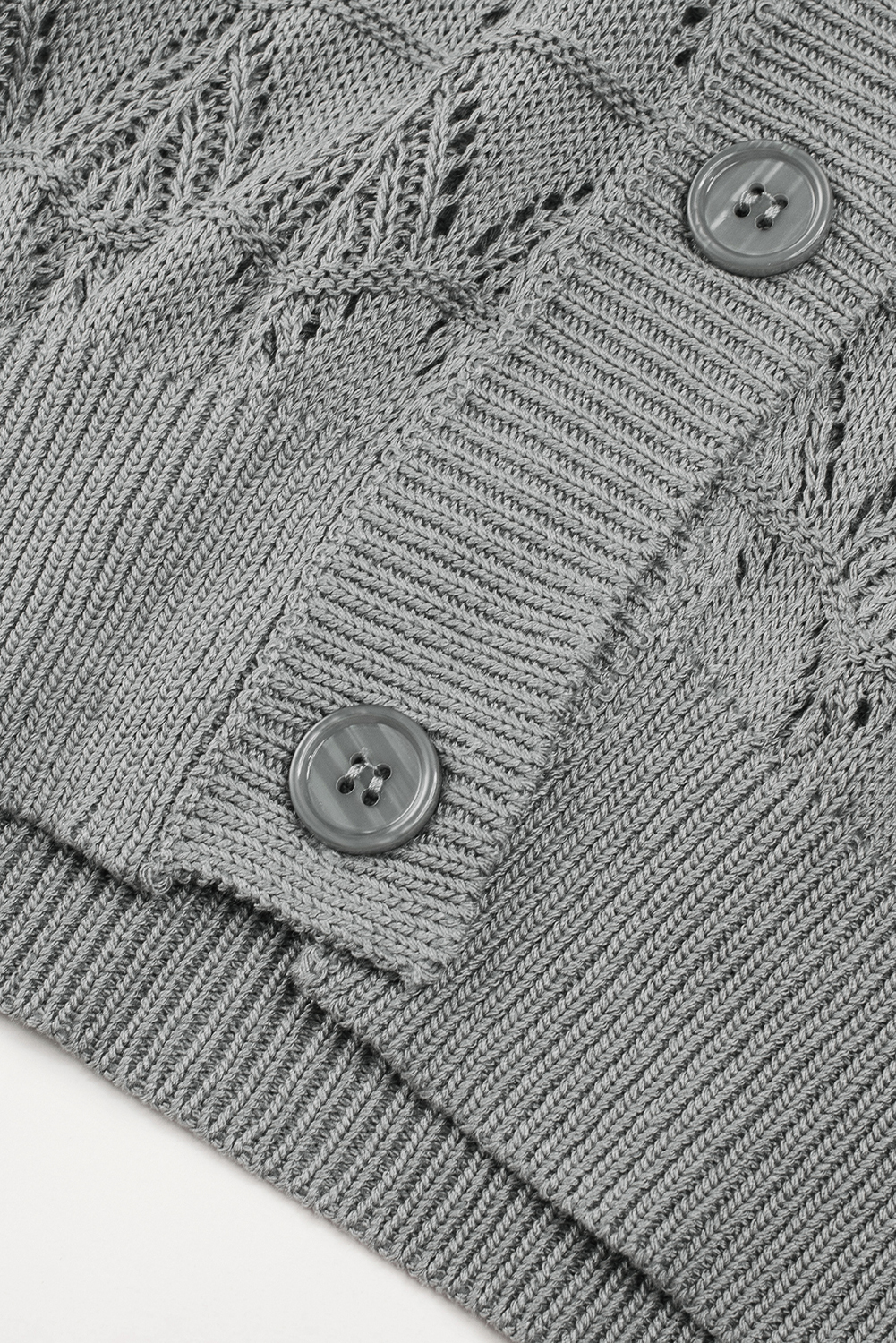 Fiery Red Lightweight Buttoned Front Crochet Cardigan