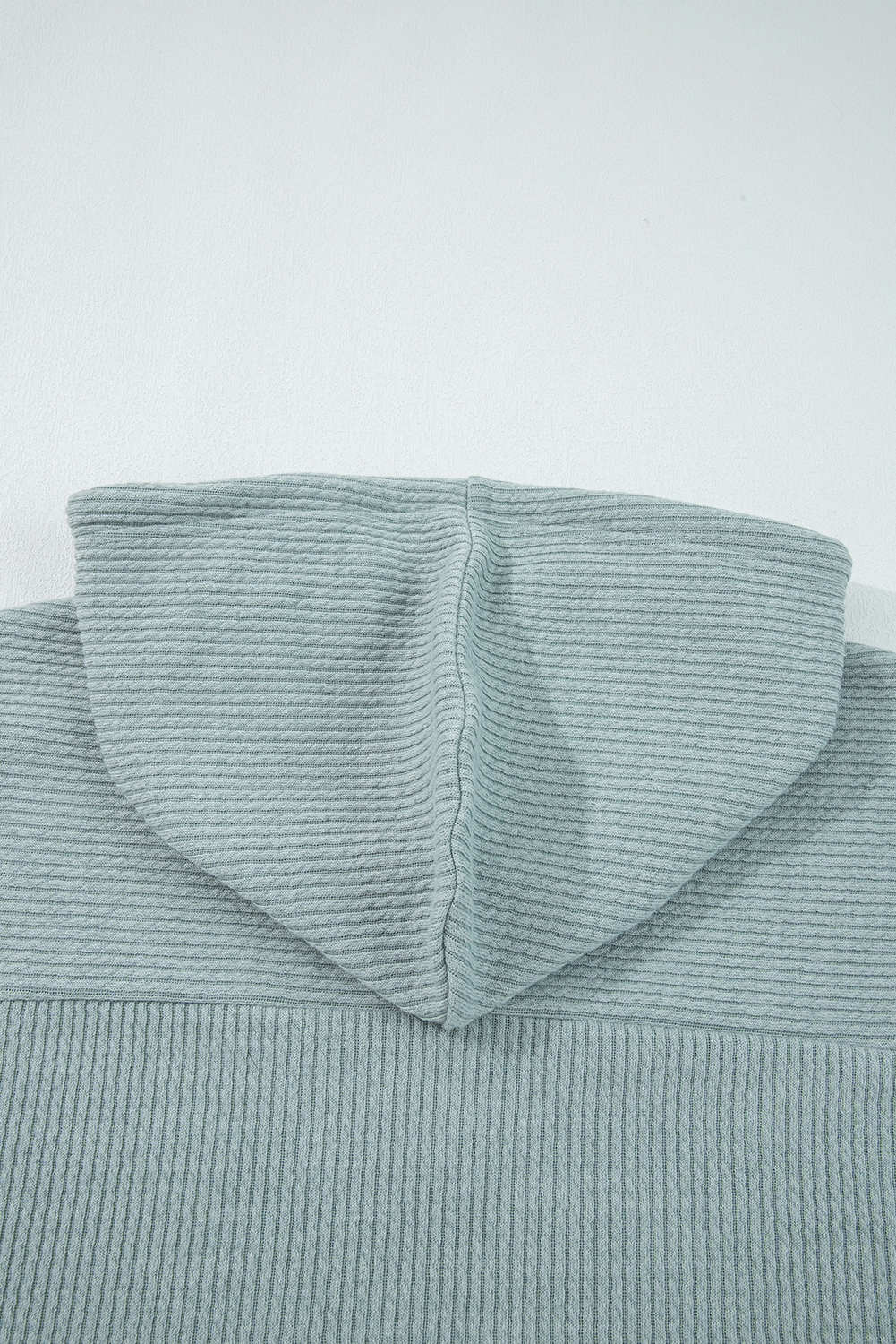Clearly Aqua Ribbed Drop Shoulder Knit Hoodie