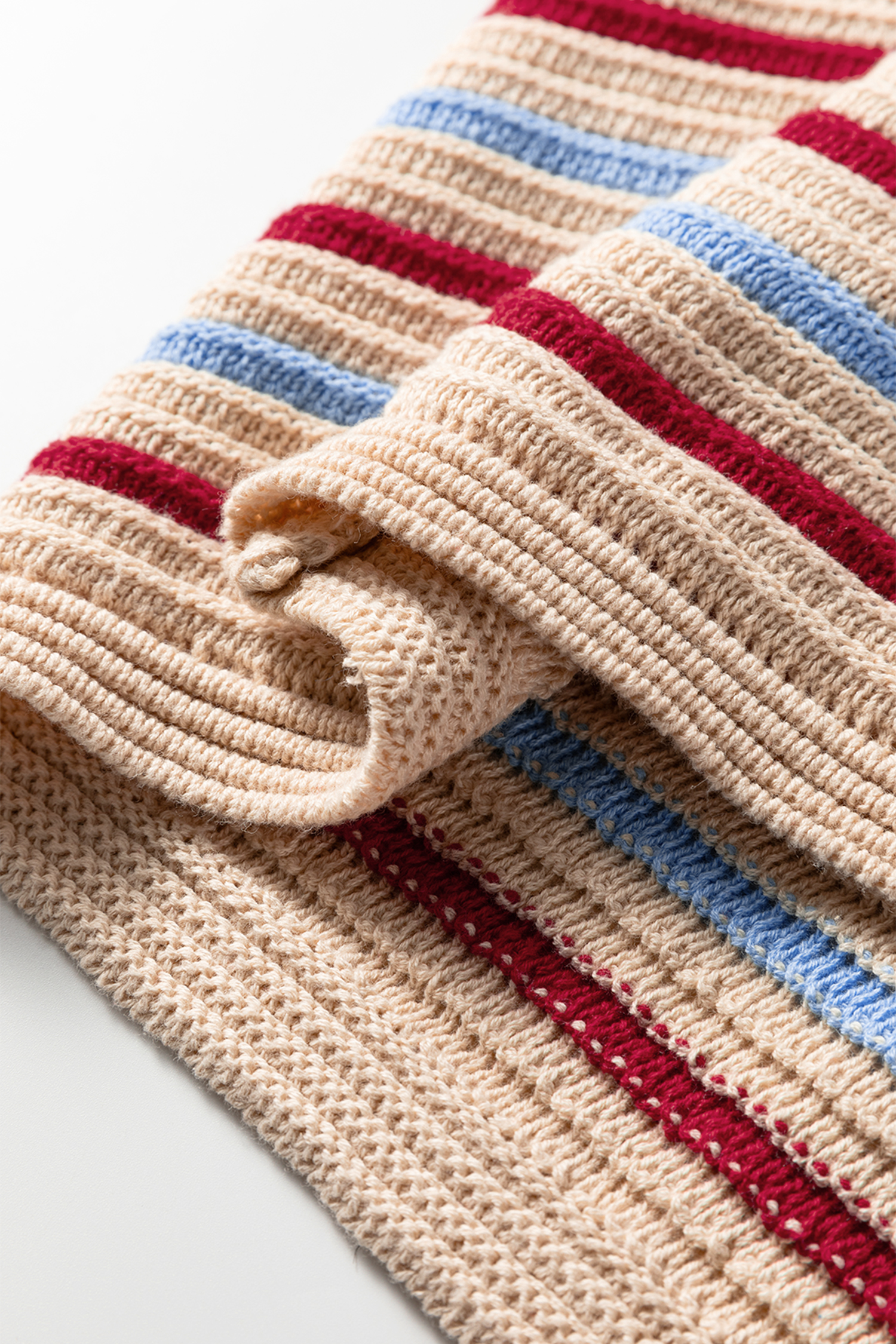 Khaki Stripe Drop Shoulder Cropped Long Sleeve Fall Sweater