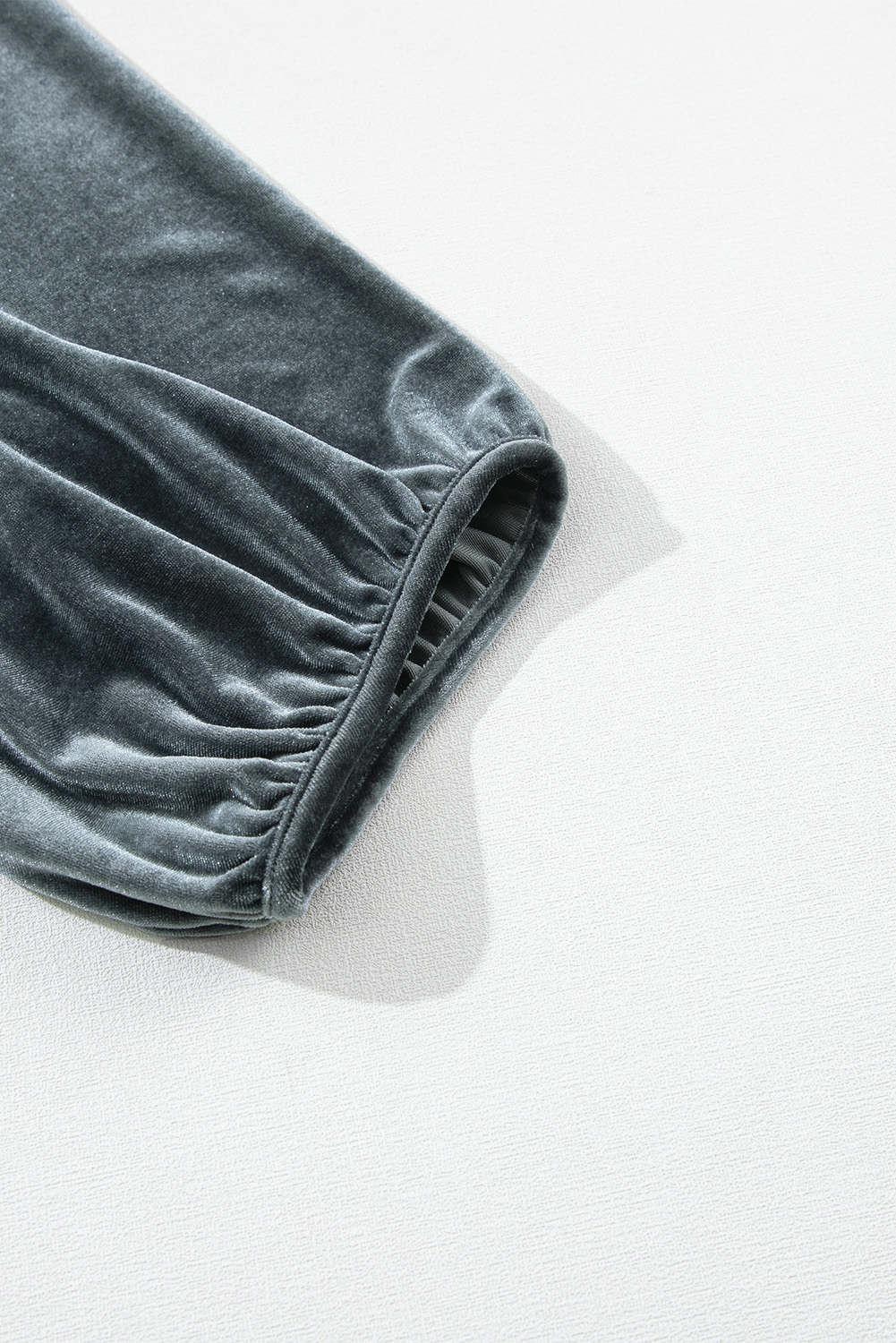 Burgundy 3/4 Sleeve Tunic Babydoll Velvet Shirt