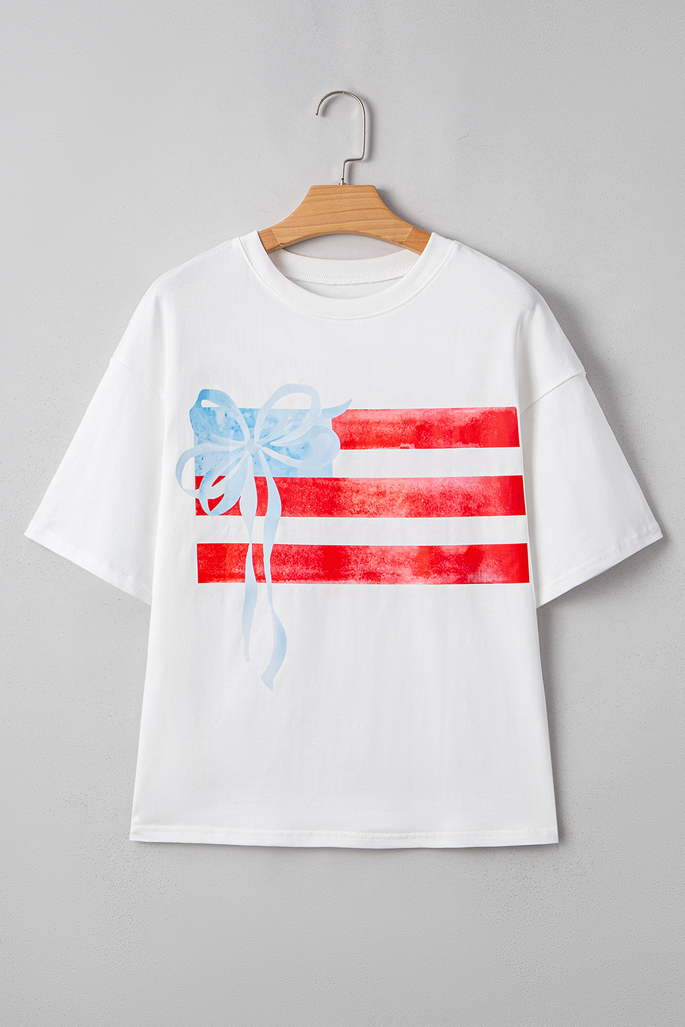 Myosotis Flag Bow Graphic Crewneck Tee