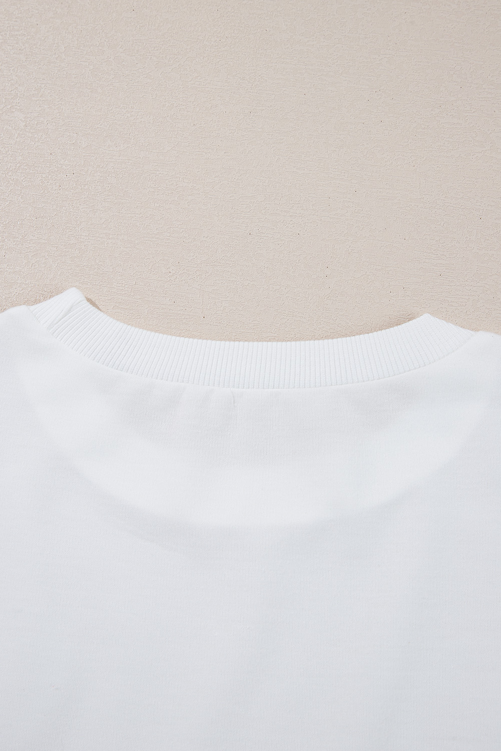 Beige Bow Valentine Drop Shoulder Loose Sweatshirt