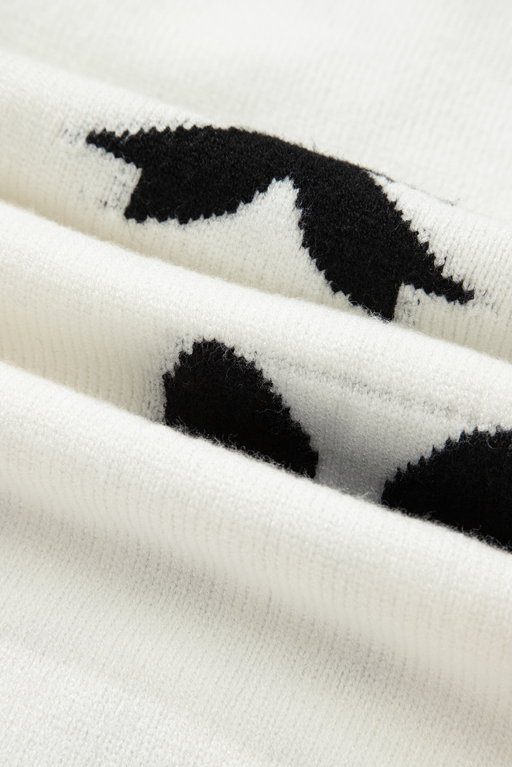 White Lace-up Bow Pattern Sweater Cardigan