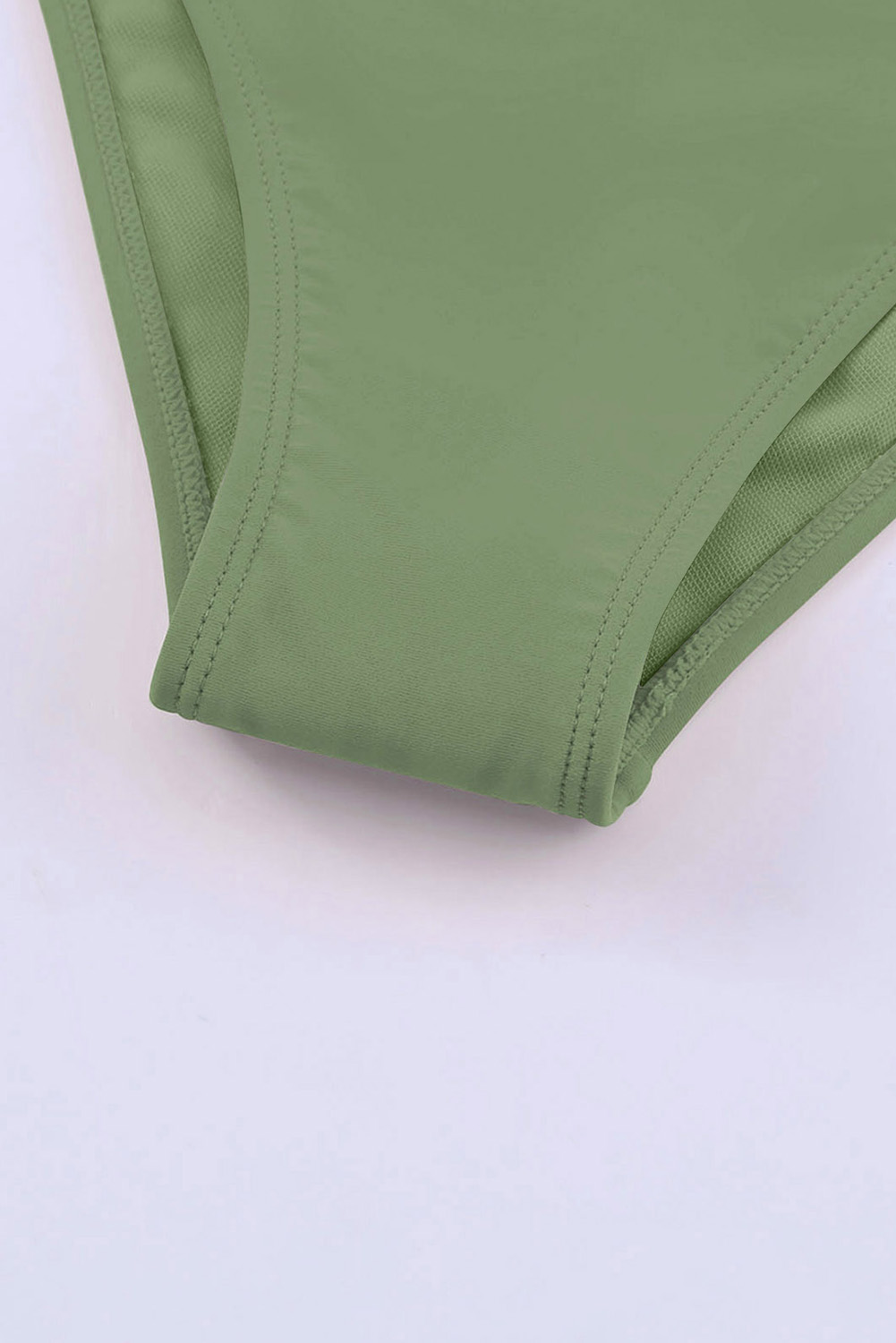 Green Criss Cross Waist Flared Swim Skirt