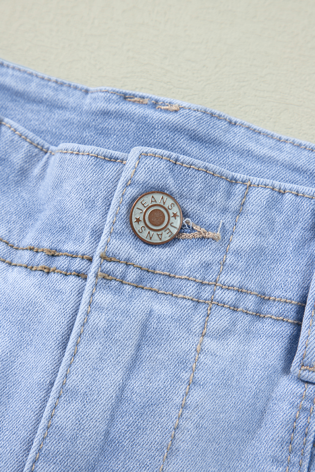 Beau Blue Loose Straight Leg Cropped High Waist Jeans