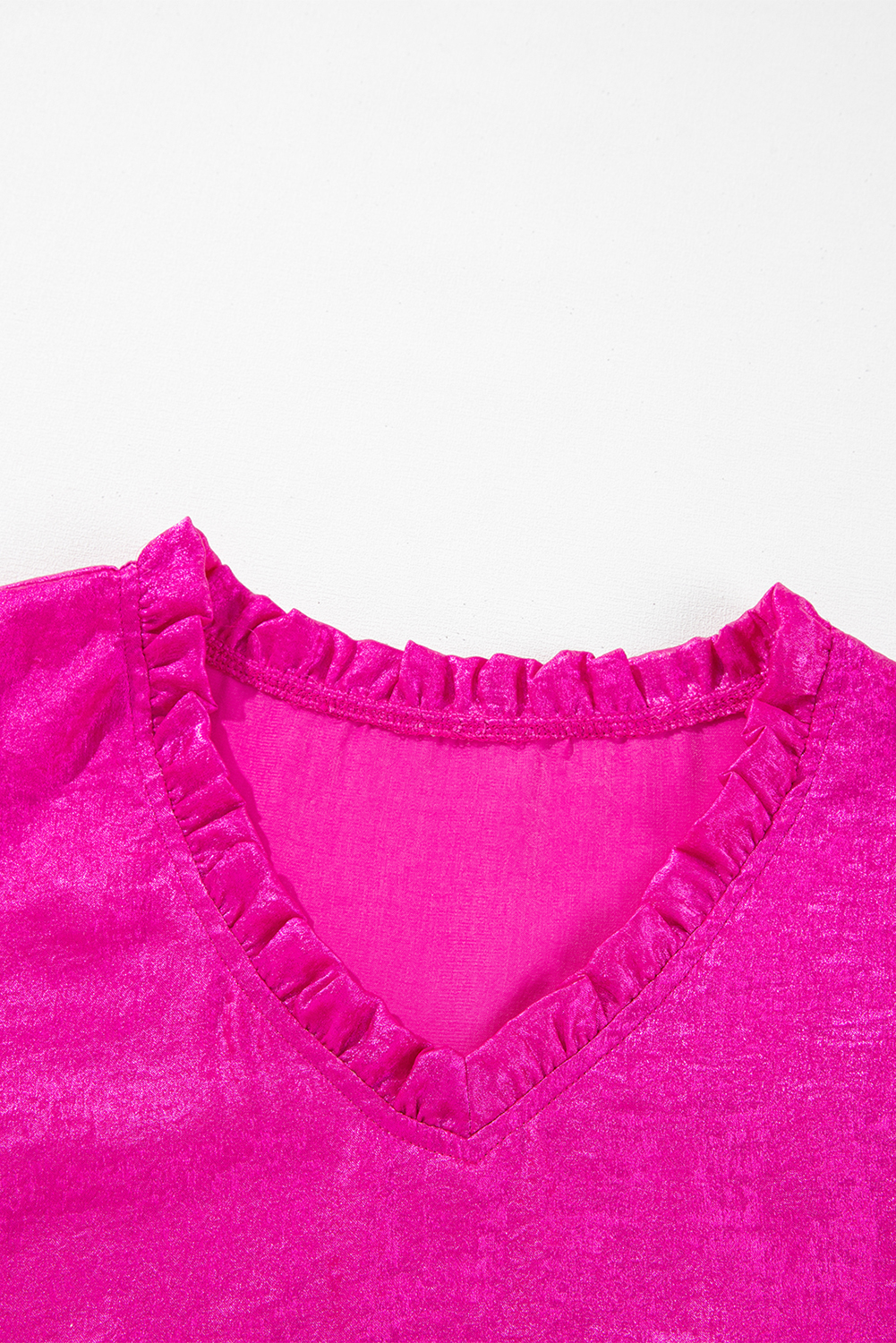 Dearlovers Gold Metallic Frilled V Neck Puff Sleeve Babydoll Blouse