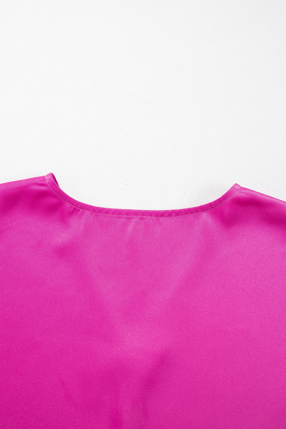 Bright Pink Silky V Neck Dolman Blouse