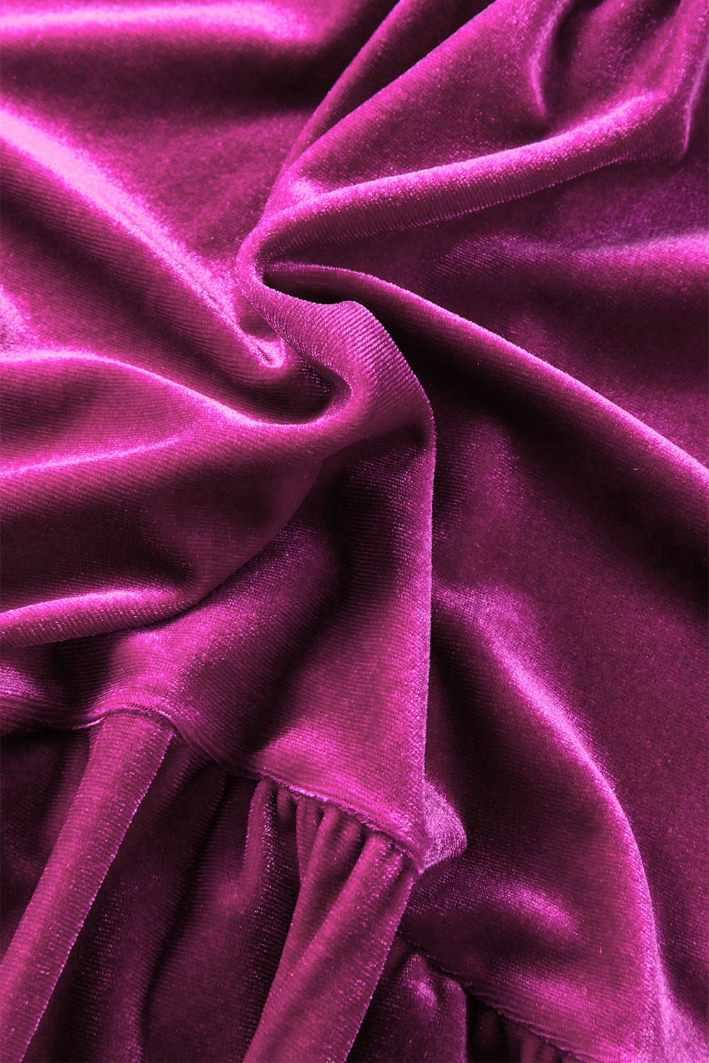 Burgundy 3/4 Sleeve Tunic Babydoll Velvet Shirt