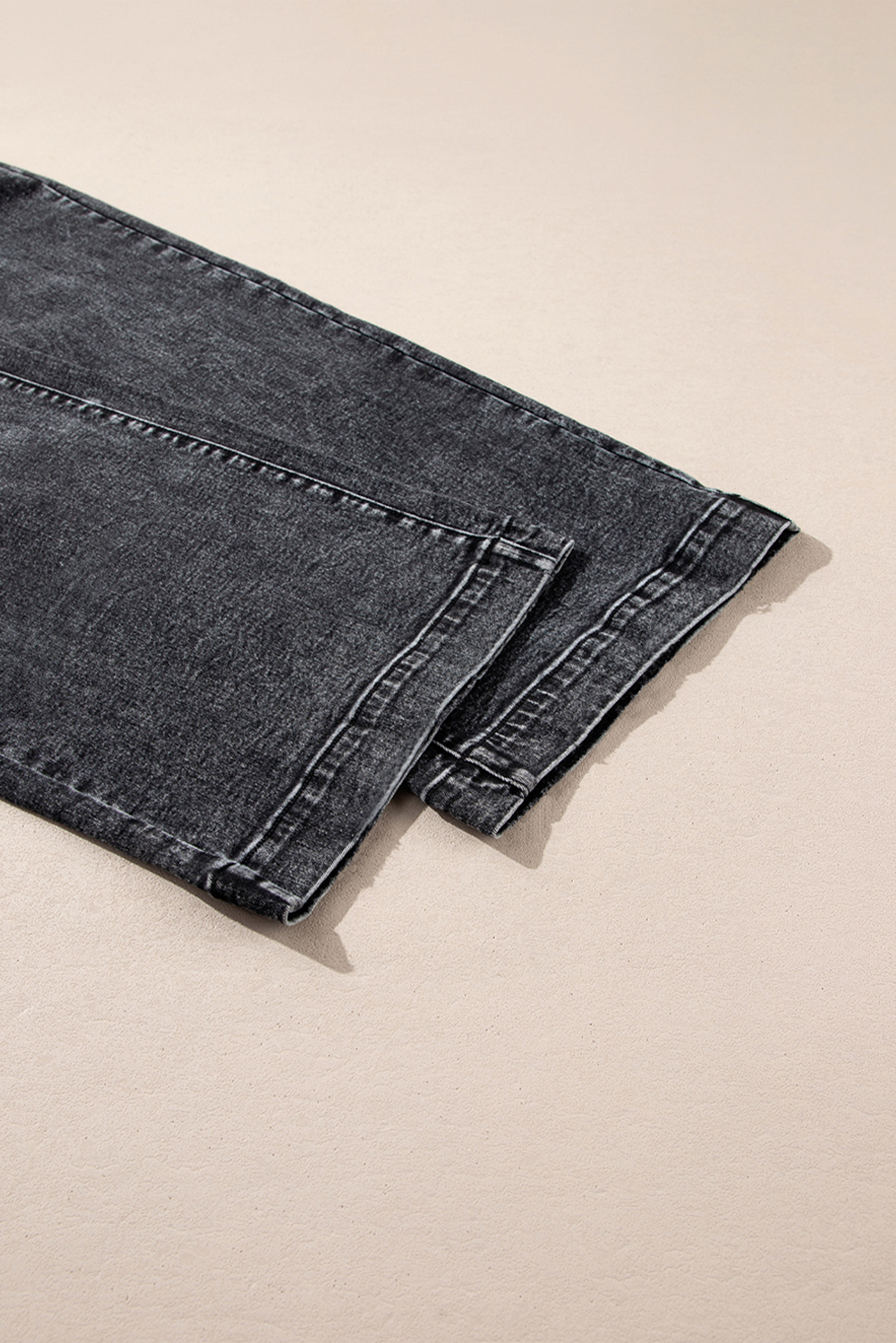 Light Blue Chic Patch Pocket Straight Leg Loose Jeans