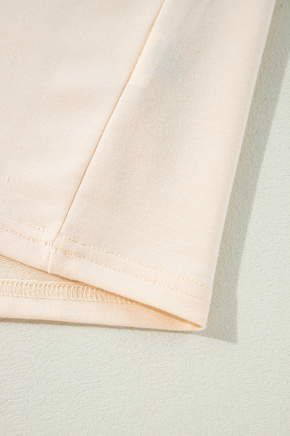 Beige Flower Patch Graphic Exposed Seam Wide Sleeve Top