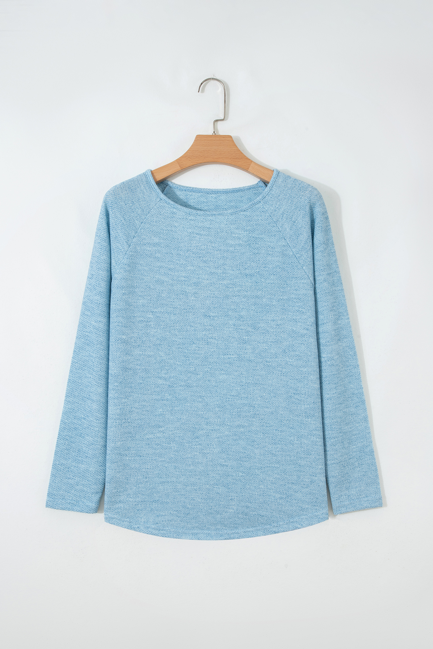 Moonlight Jade Textured Raglan Sleeve Knit Loose Top