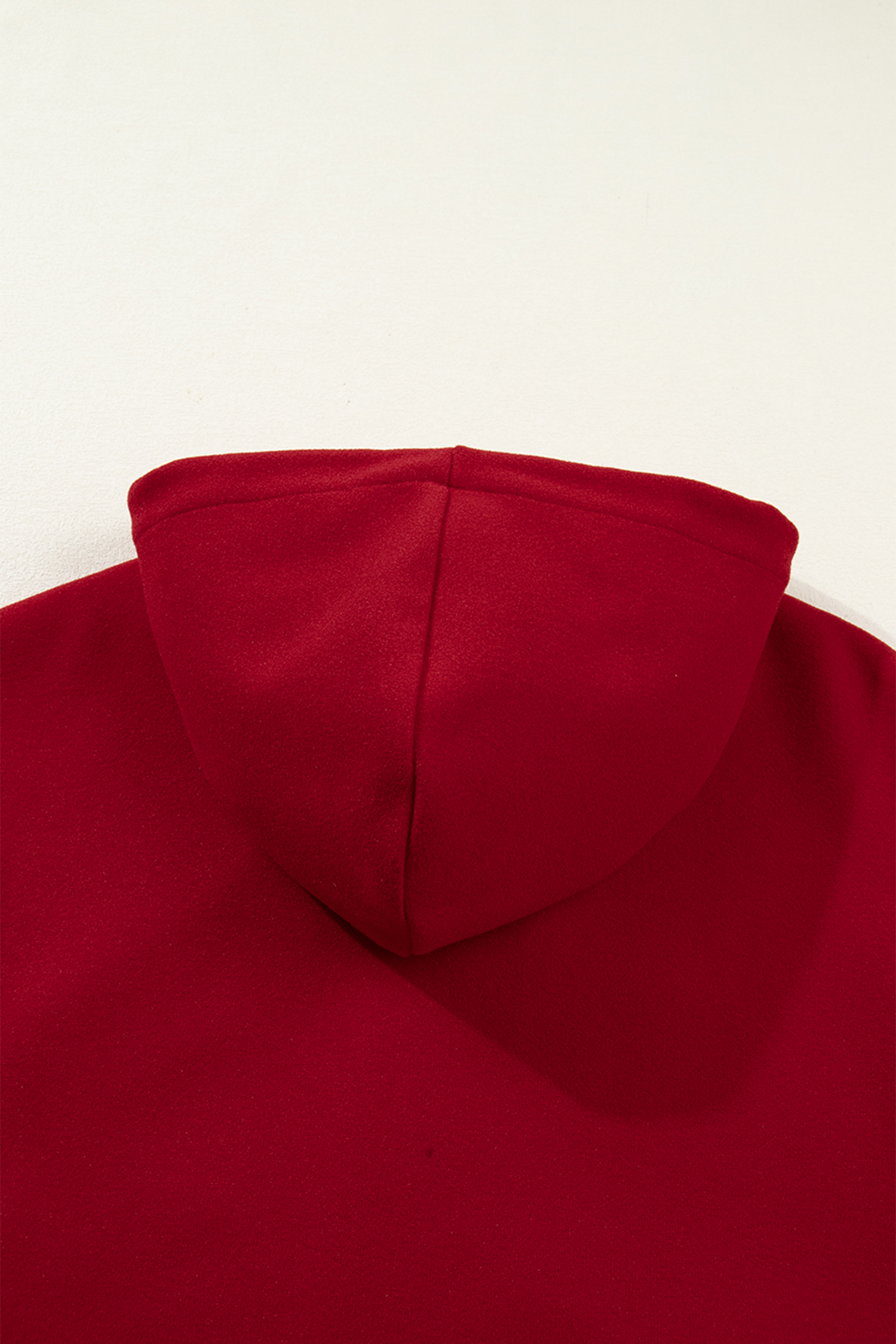 Racing Red Contrast Cuffed Drop Shoulder Zip up Tunic Hoodie