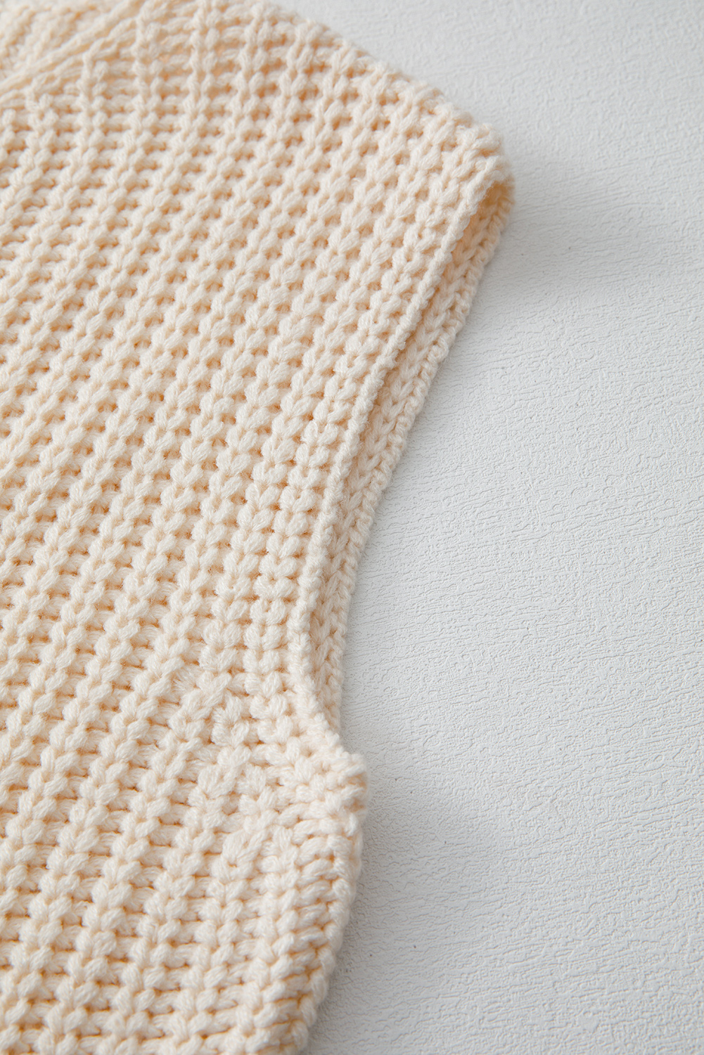 Fiery Red Solid Textured Knit Side Pockets Buttoned Sweater Vest