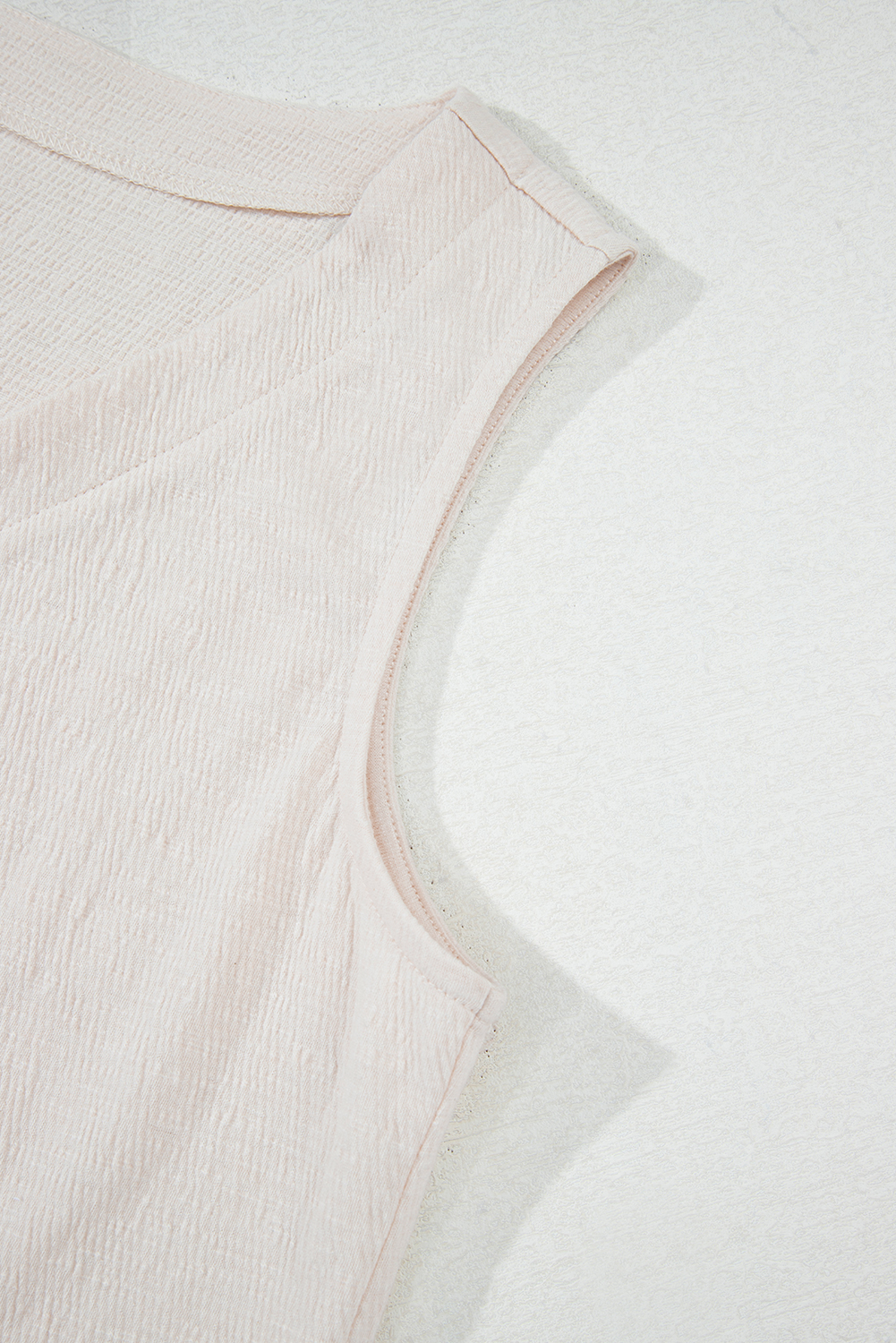 Apricot Buttoned V Neck Tank Top and Wide Leg Pants Casual Outfit