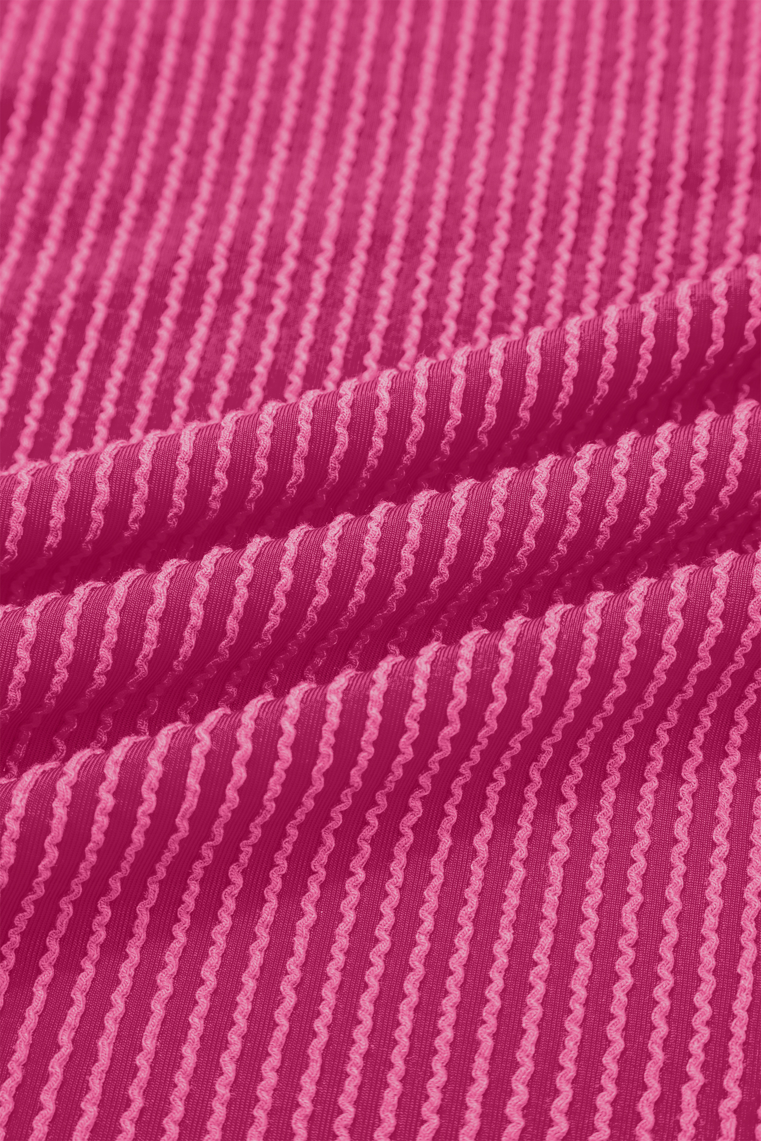 Bright Pink Striped Ribbed Knit T-shirt Shift Dress