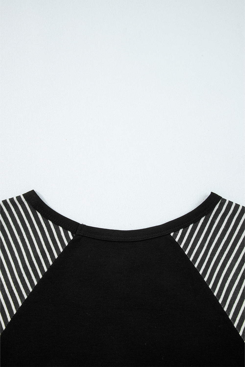 Tillandsia Purple Contrast Print Striped Raglan Long Sleeve Loose Top