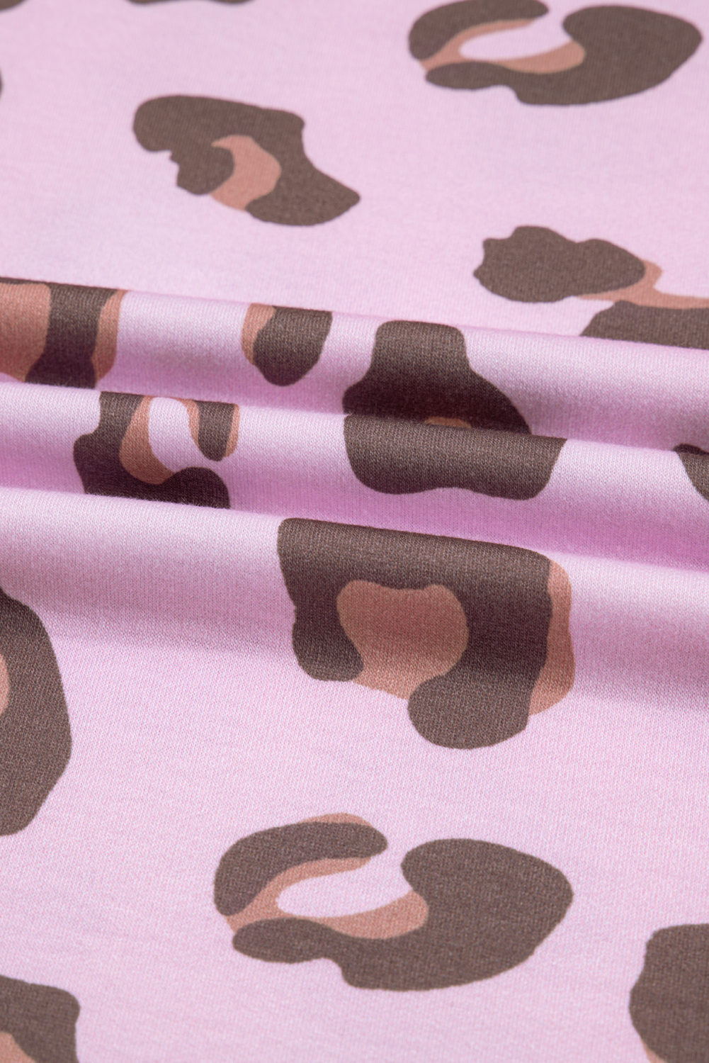 Beige Drawstring Leopard Print Patch Pocket Loose Pants