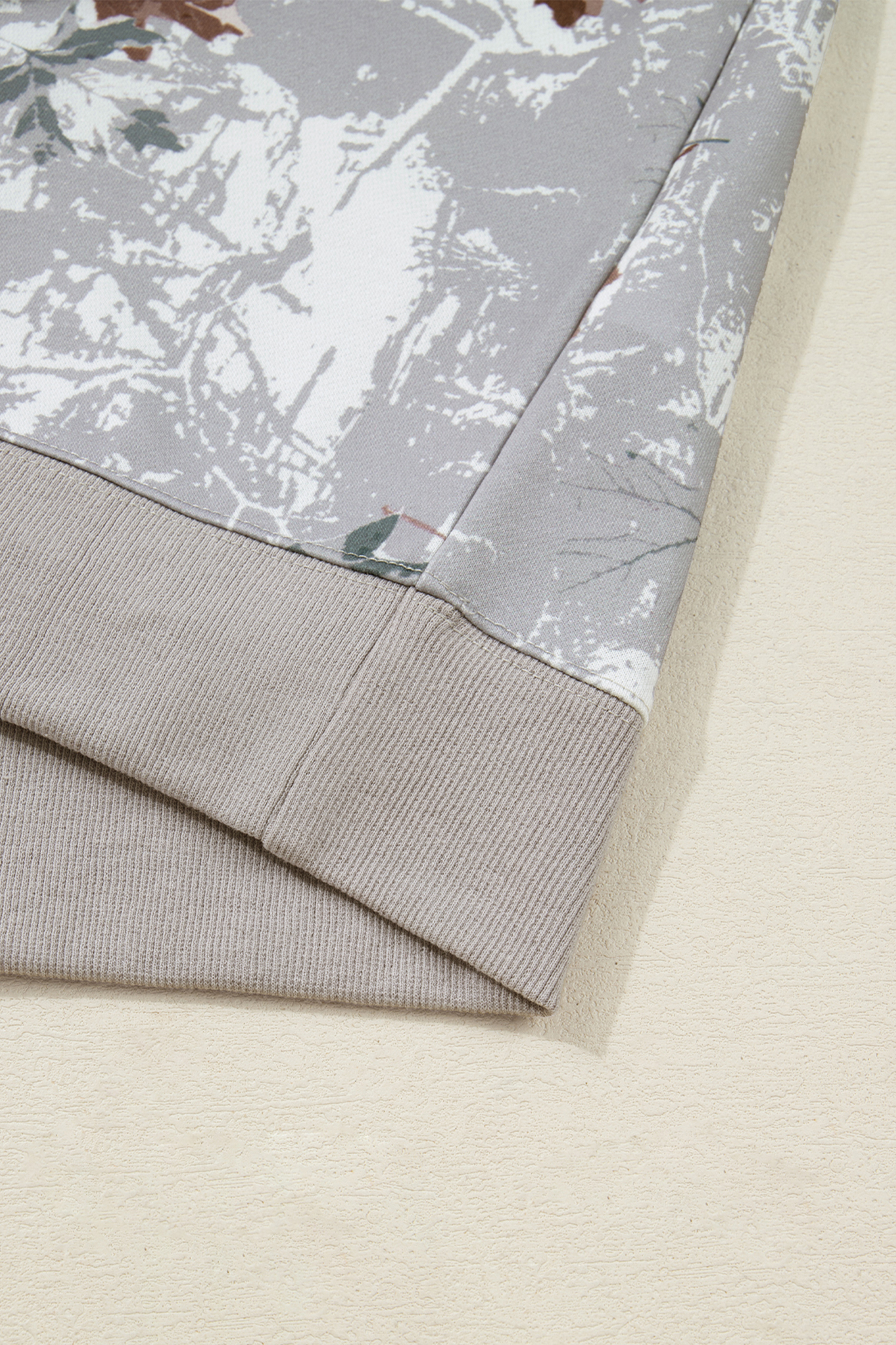 Beige Camo Print Baggy Drawstring Jogger Sweatpants