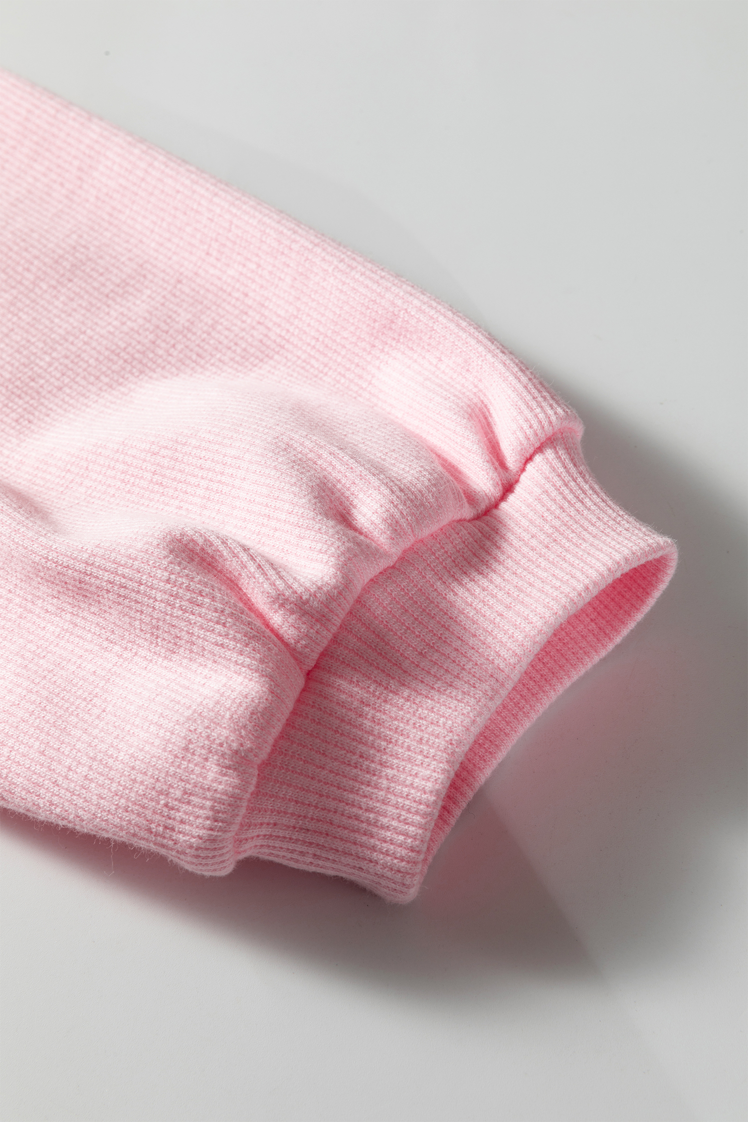 White 3d Ribbed XOXO Heart Embroidered Drop Shoulder Sweatshirt