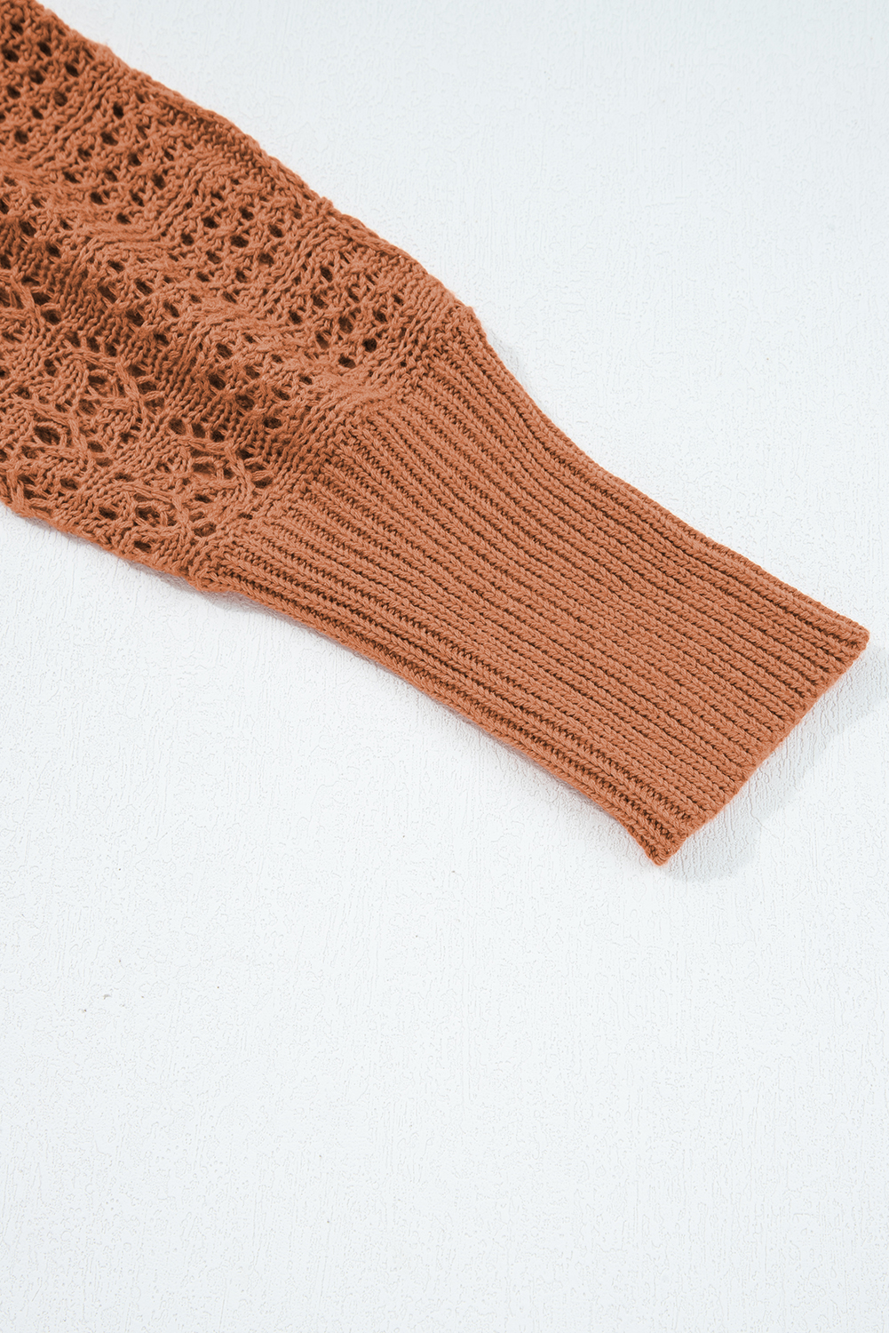 Redwood Burl Mixed Pattern Knitted Open Front Plus Cardigan