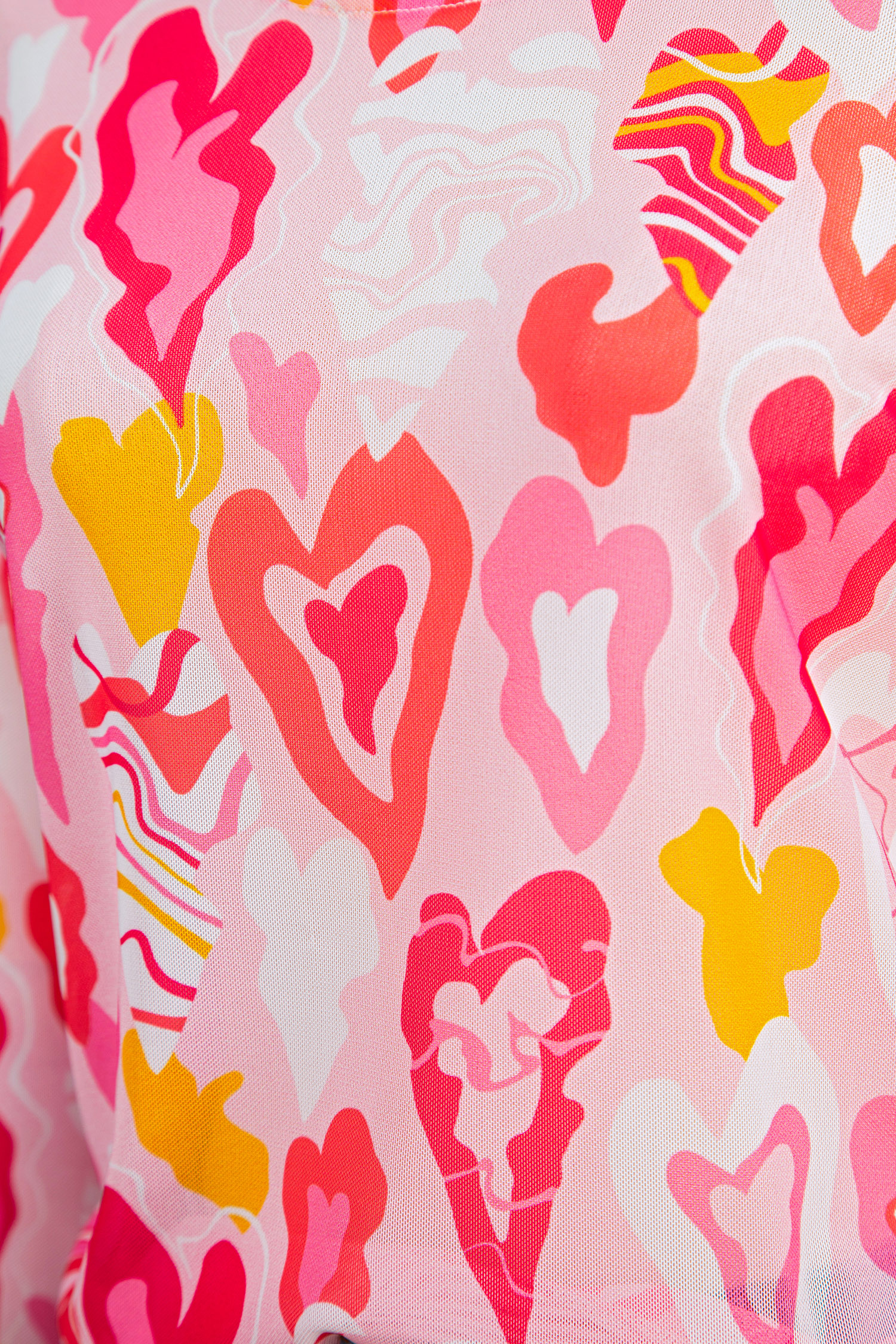 Rose Valentine Heart Mesh Long Sleeve Top