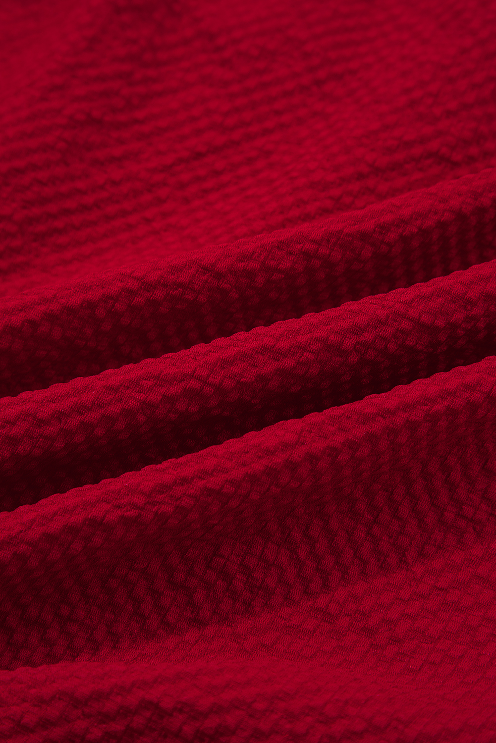 Fiery Red Textured V Neck Leopard Contrasted Trim Long Sleeve Shift Mini Dress