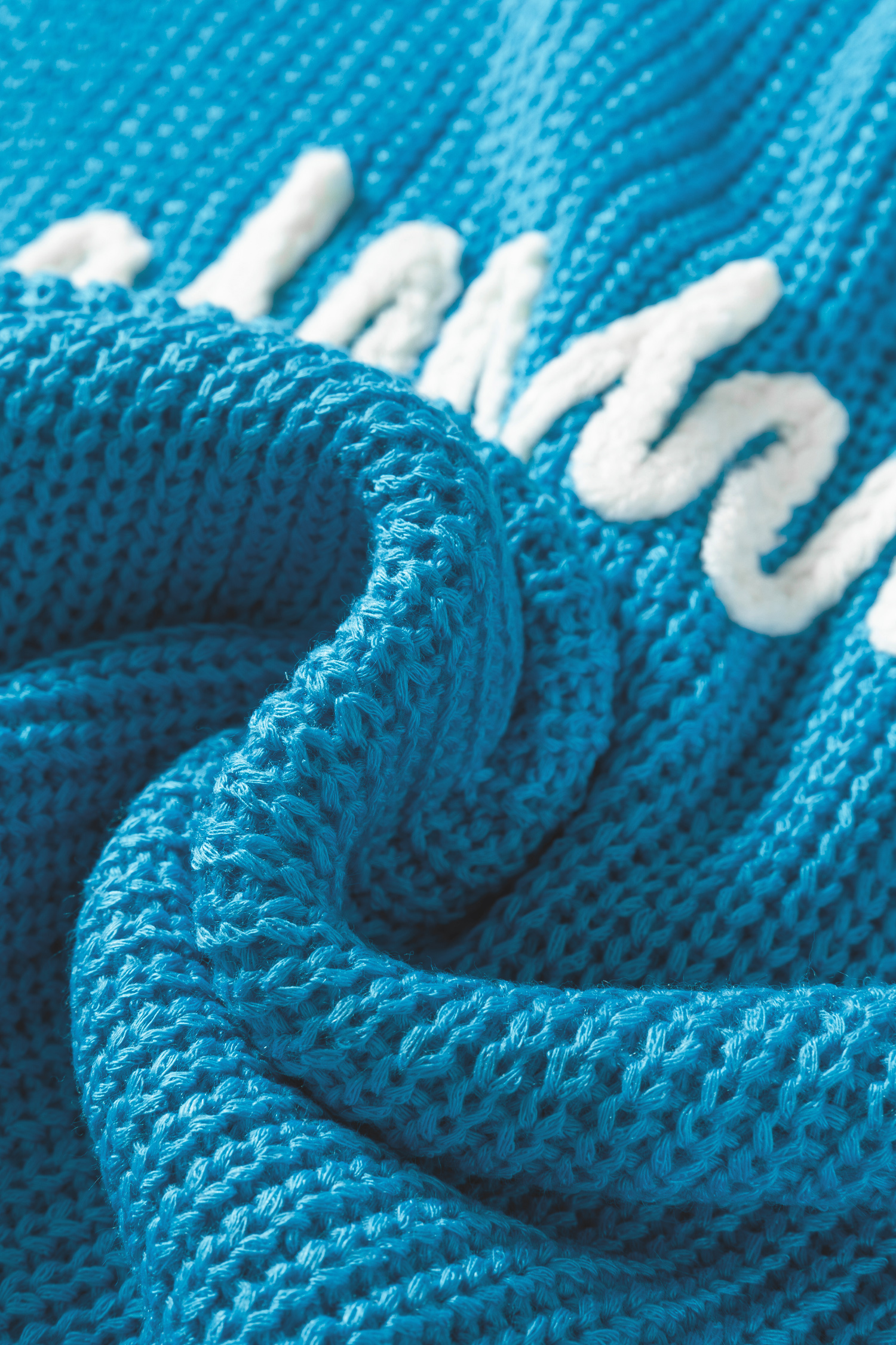 Dusk Blue Summer Script Graphic Sleeveless Sweater Vest